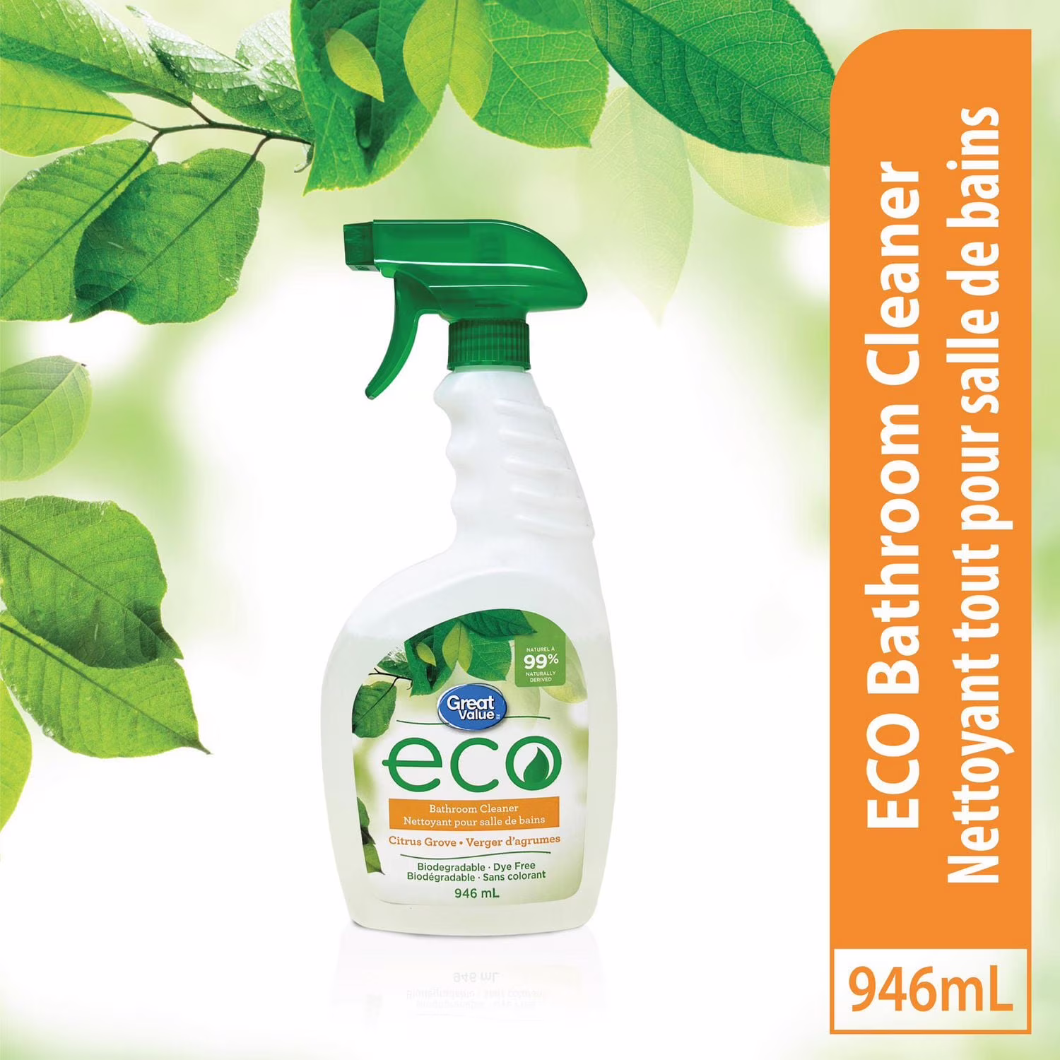 Great value eco verger d'agrumes nettoyant pour salle de bains.