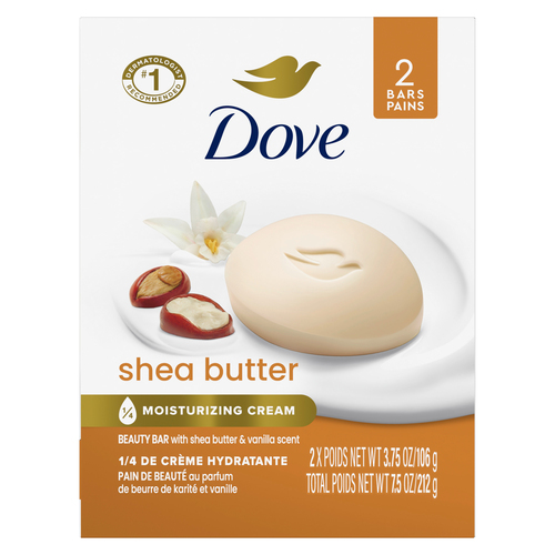 Dove Pain de beauté Nettoyant doux vanille et beurre de karité 2 x 106 g