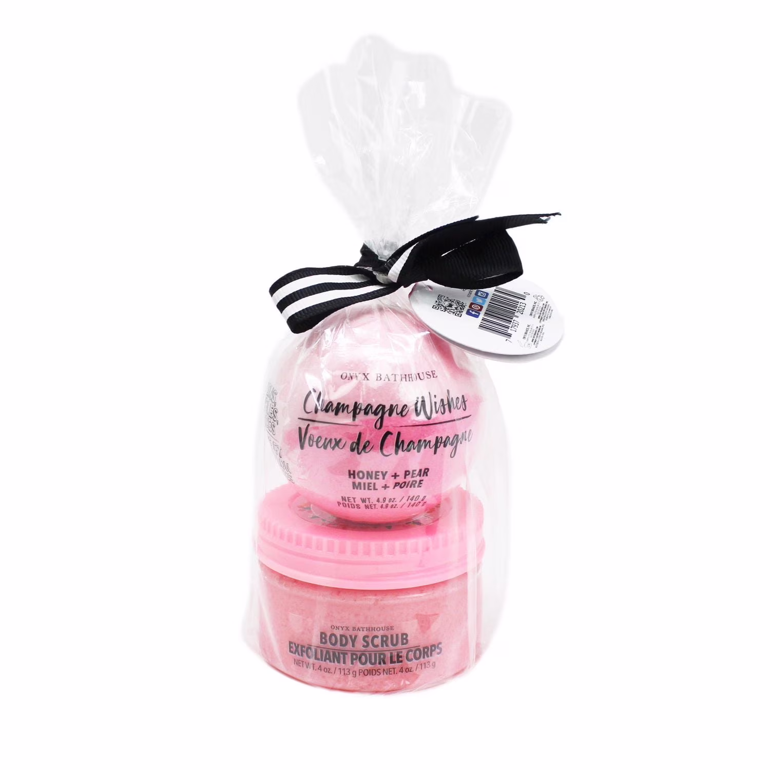 Ensemble-cadeau onyx champagne wishes 2pc bombe 4.9oz gommage 5.9oz