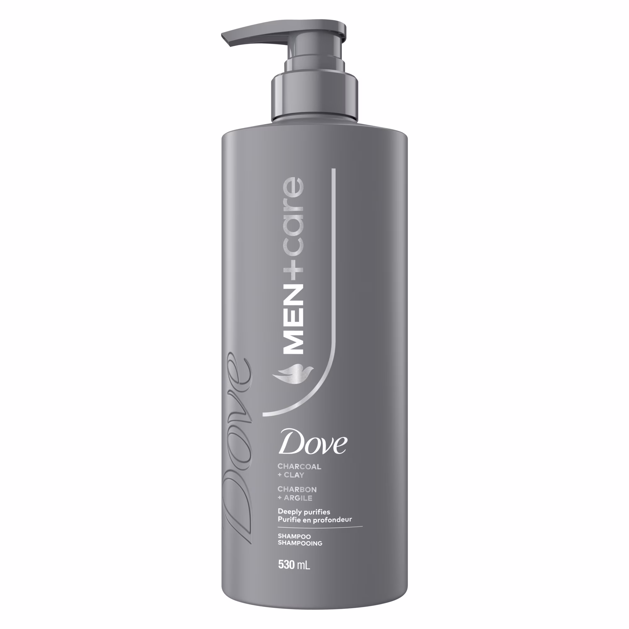 Shampooing pour un nettoyage efficace et fortifiant. dove men+care charcoal + clay purifie en profondeur avec charbon + argile.
