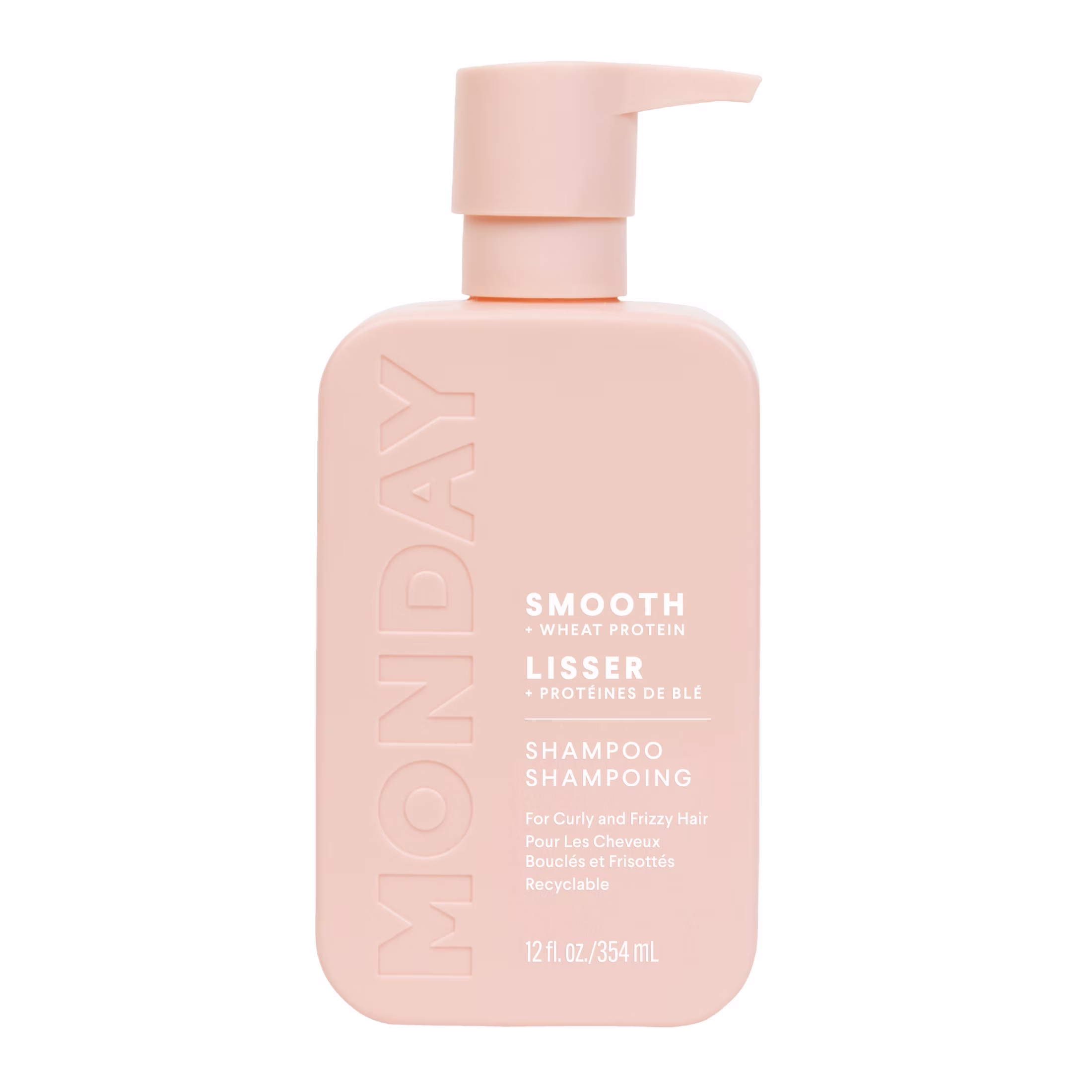 Monday haircare shampooing smooth avec protéines de blé et huile d'avocat pour cheveux frisés