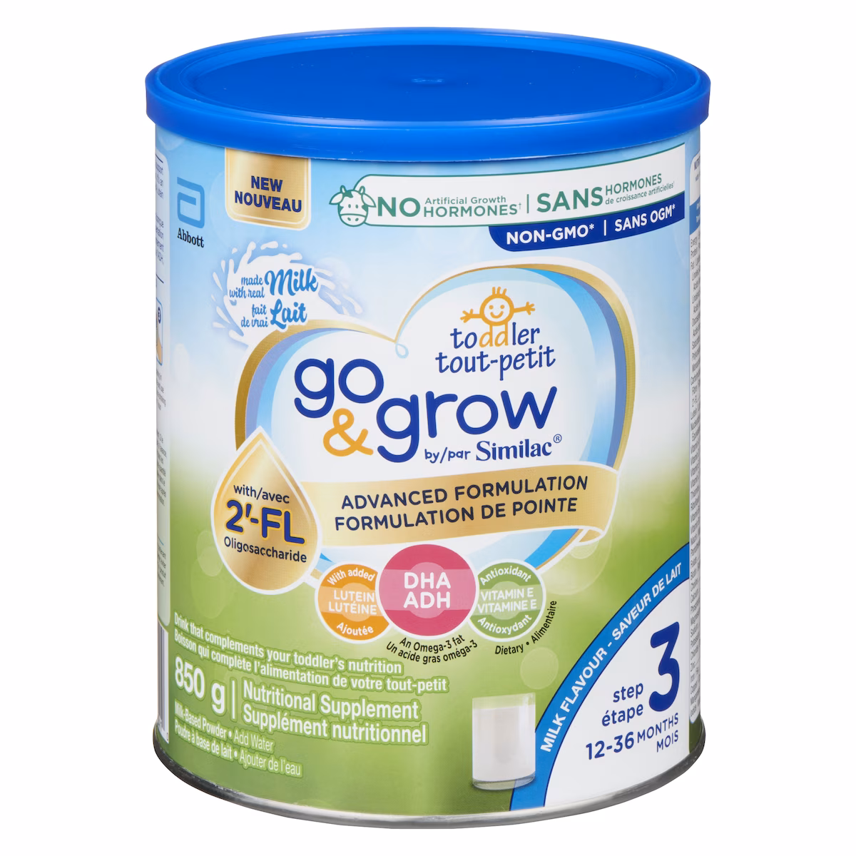 Poudre à base de lait tout-petit formulation de pointe saveur de lait étape 3 12-36 mois