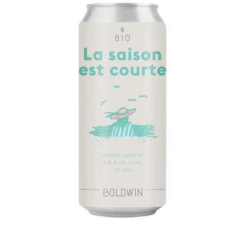 Boldwin Bière 5.8 % d'alcool la saison est courte biologique 473 ml (canette)