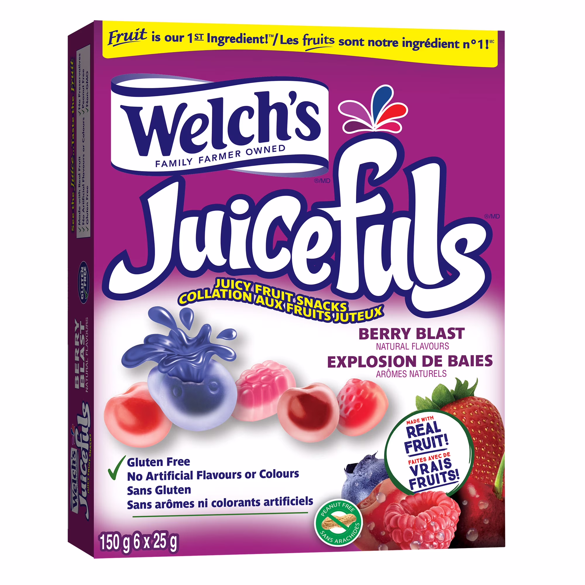 Welch's collations aux fruits. explosion de baies. boîte de collations de 6 sachets. collations sans gluten
