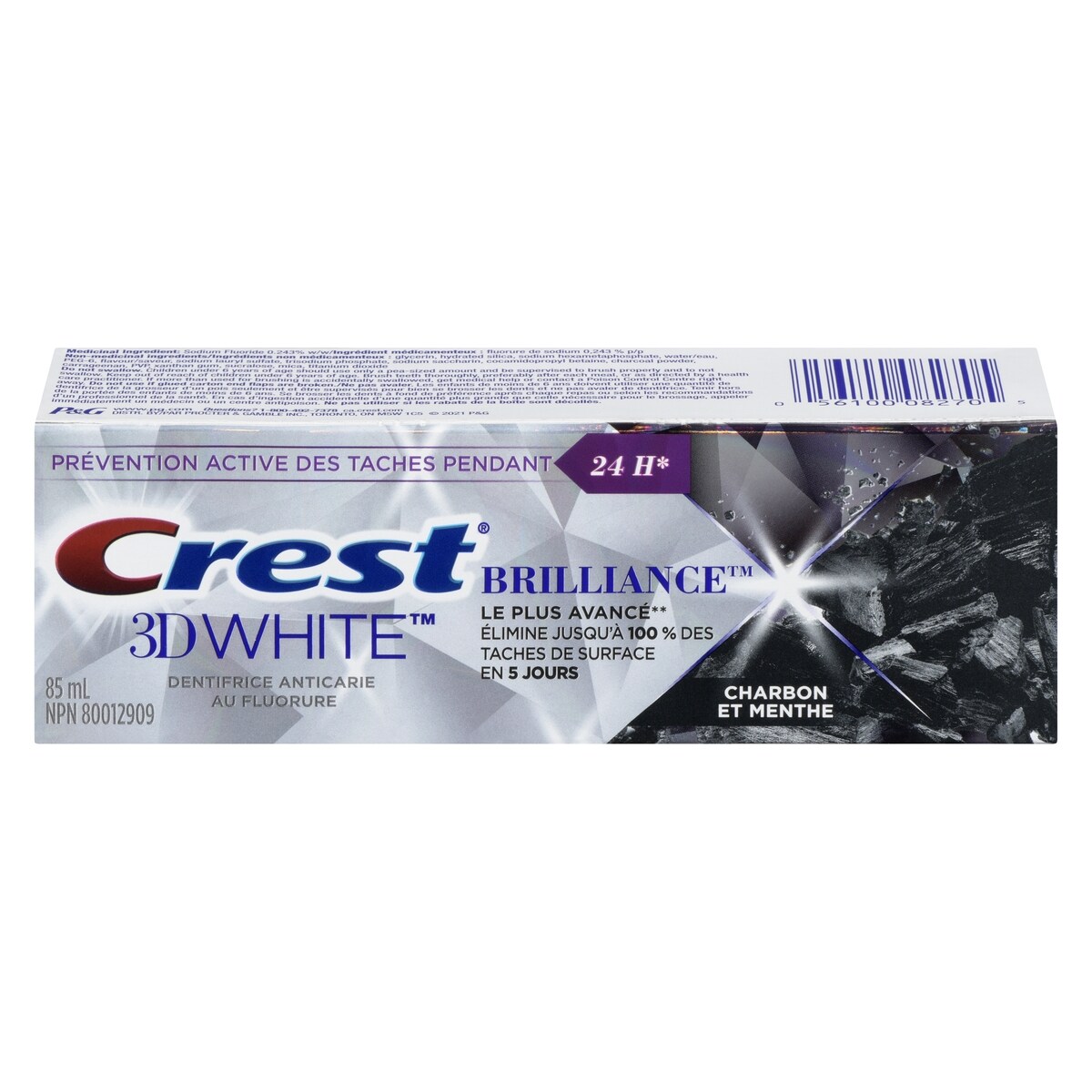 Dentifrice 3D White Brillance, Charbon