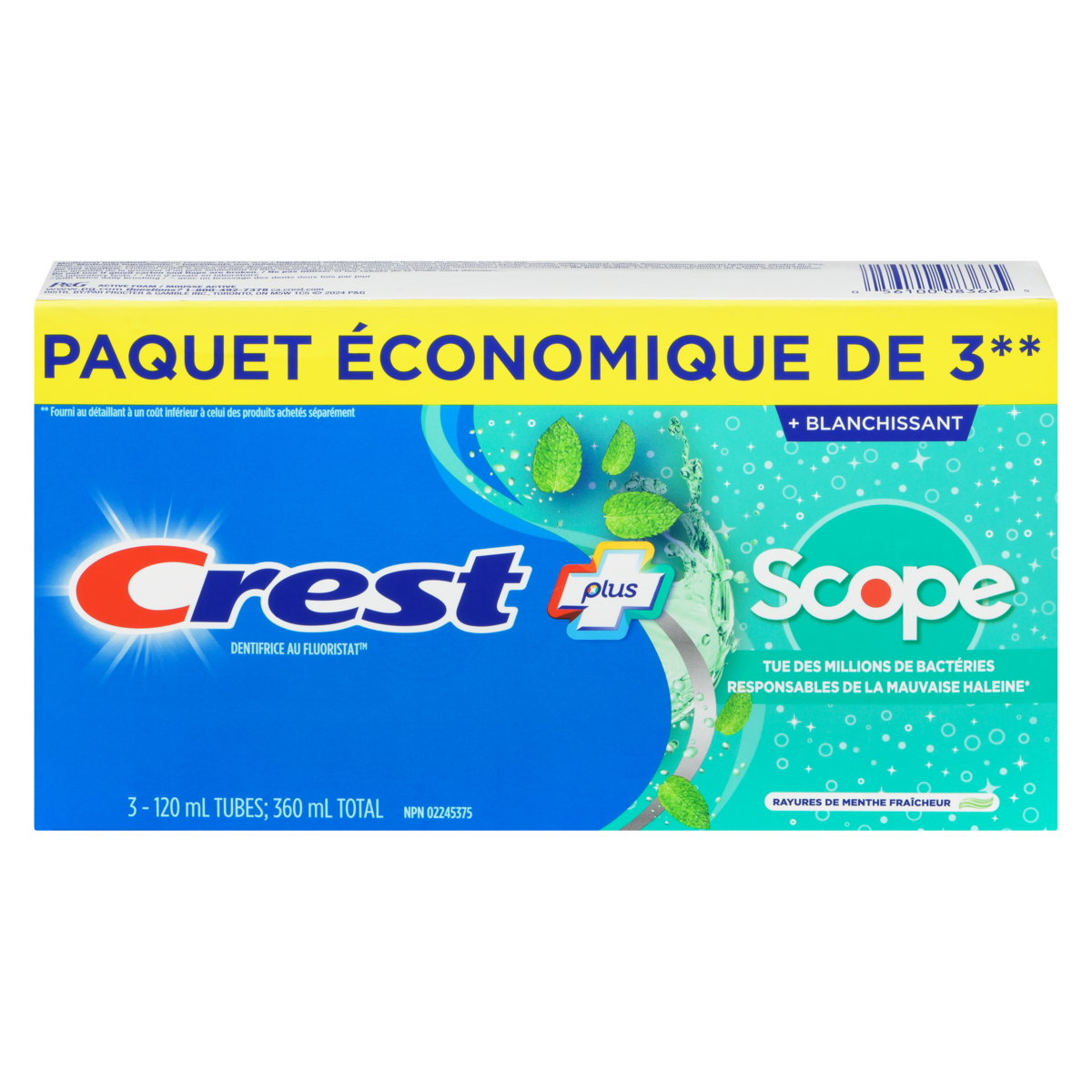 Dentifrice + Scope pack économique