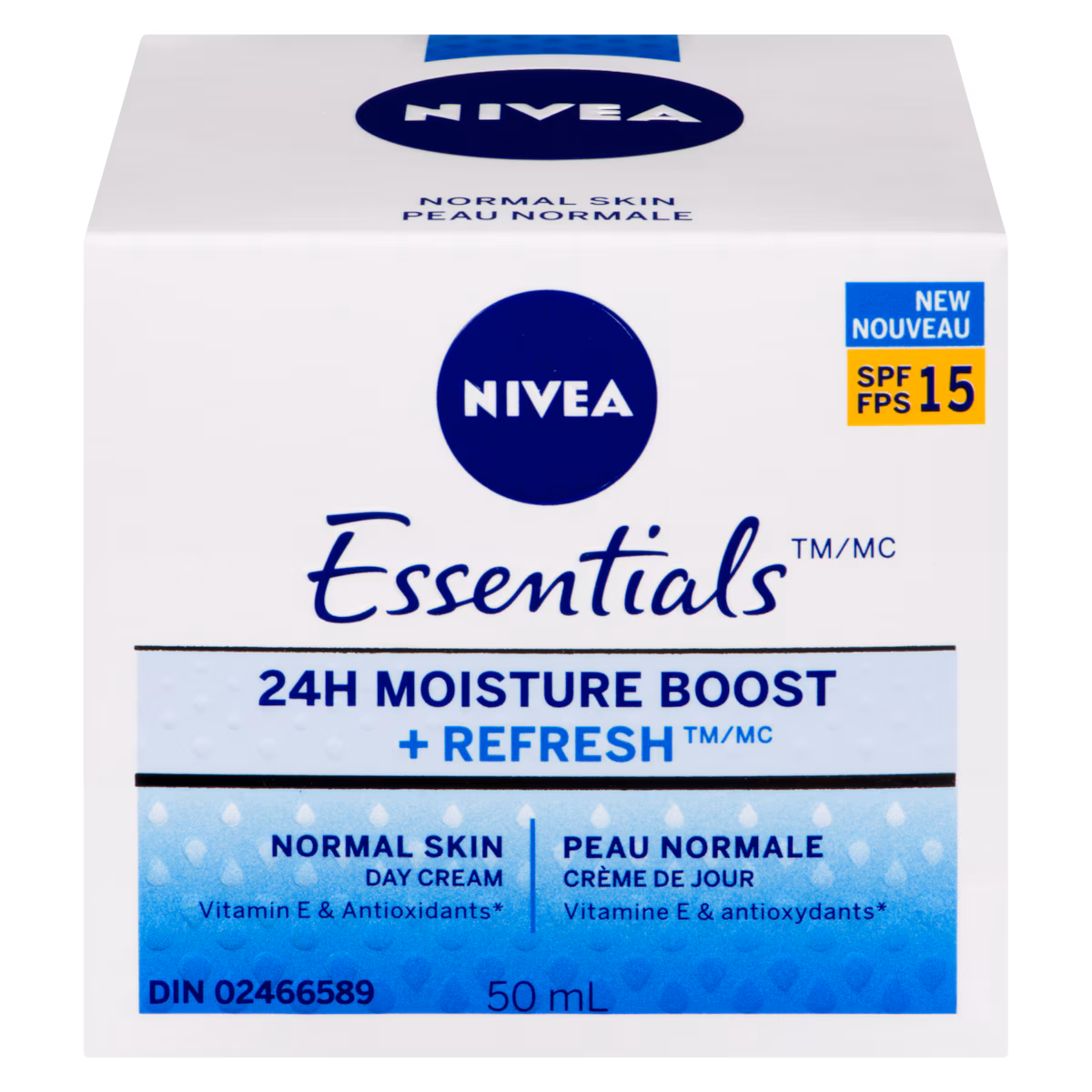 Essentials 24H Moisture Boost + Refresh Crème de Jour Peau Normale FPS 15