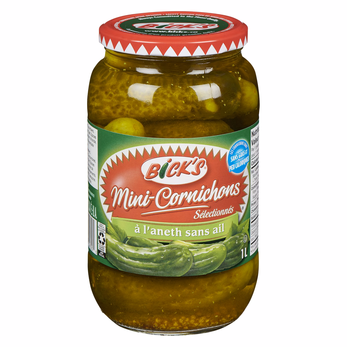 Mini-cornichons sélectionnés à l'aneth sans ail