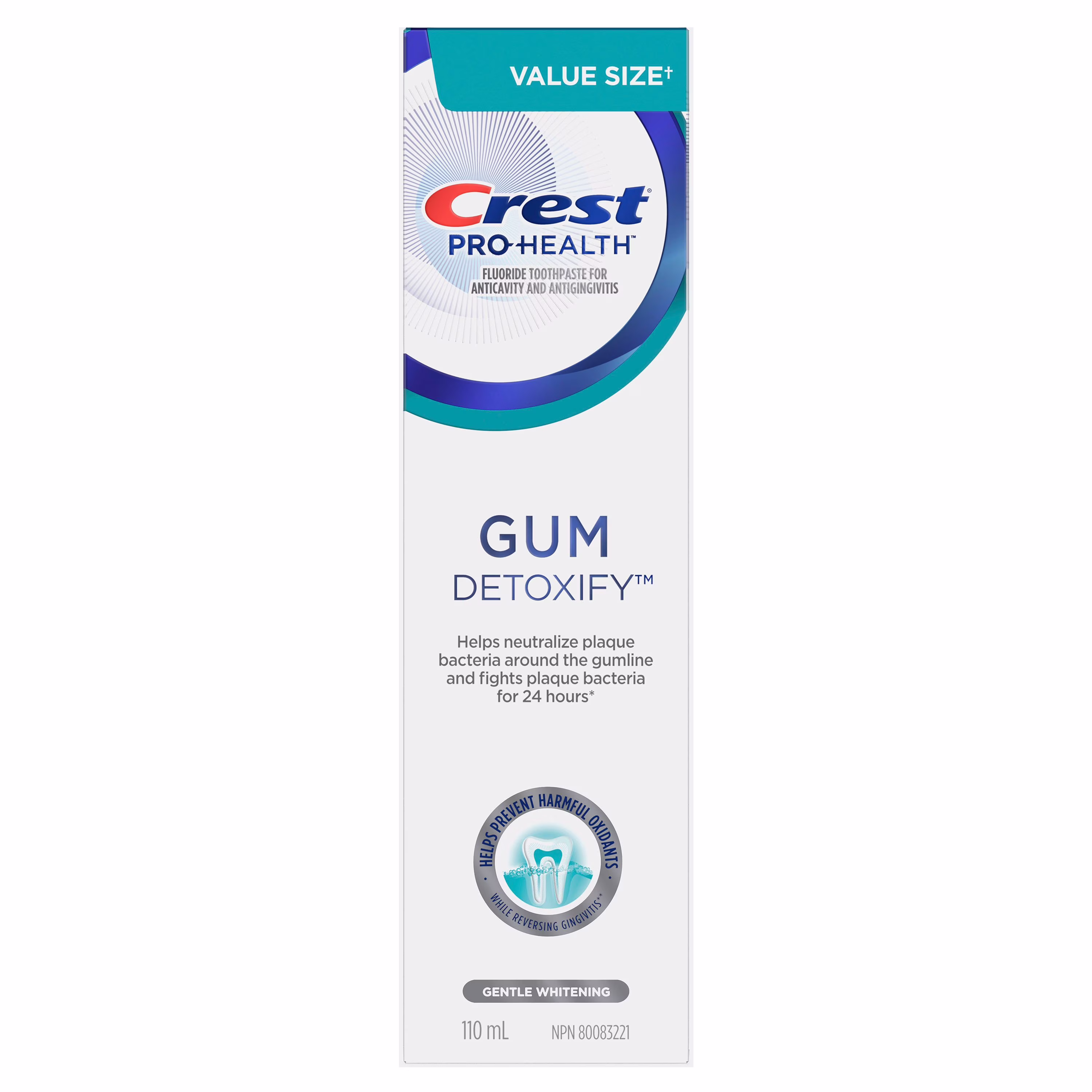 Crest gum detoxify dentifrice blanchissant doux