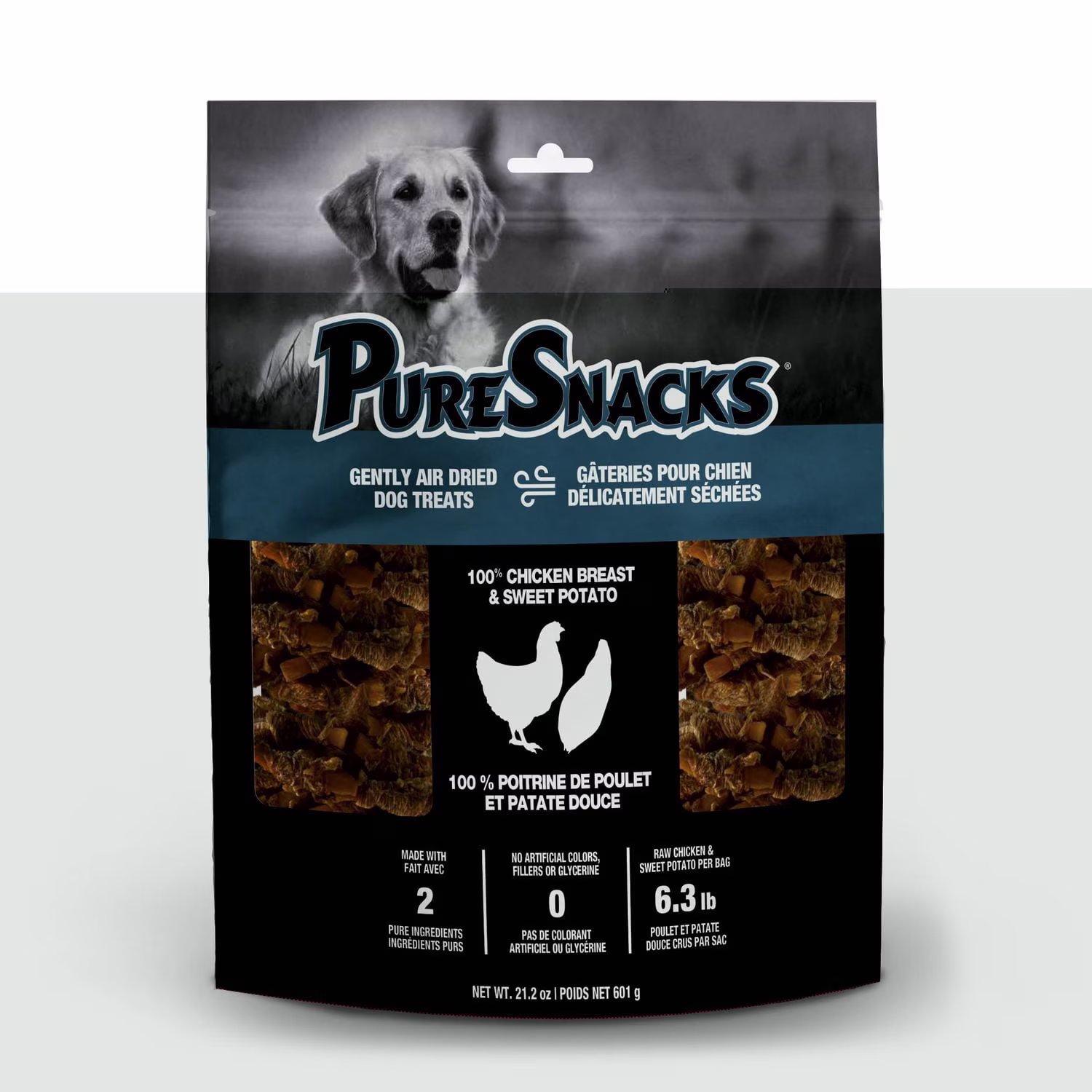 Puresnacks jerky de poulet et patate douce pour chien