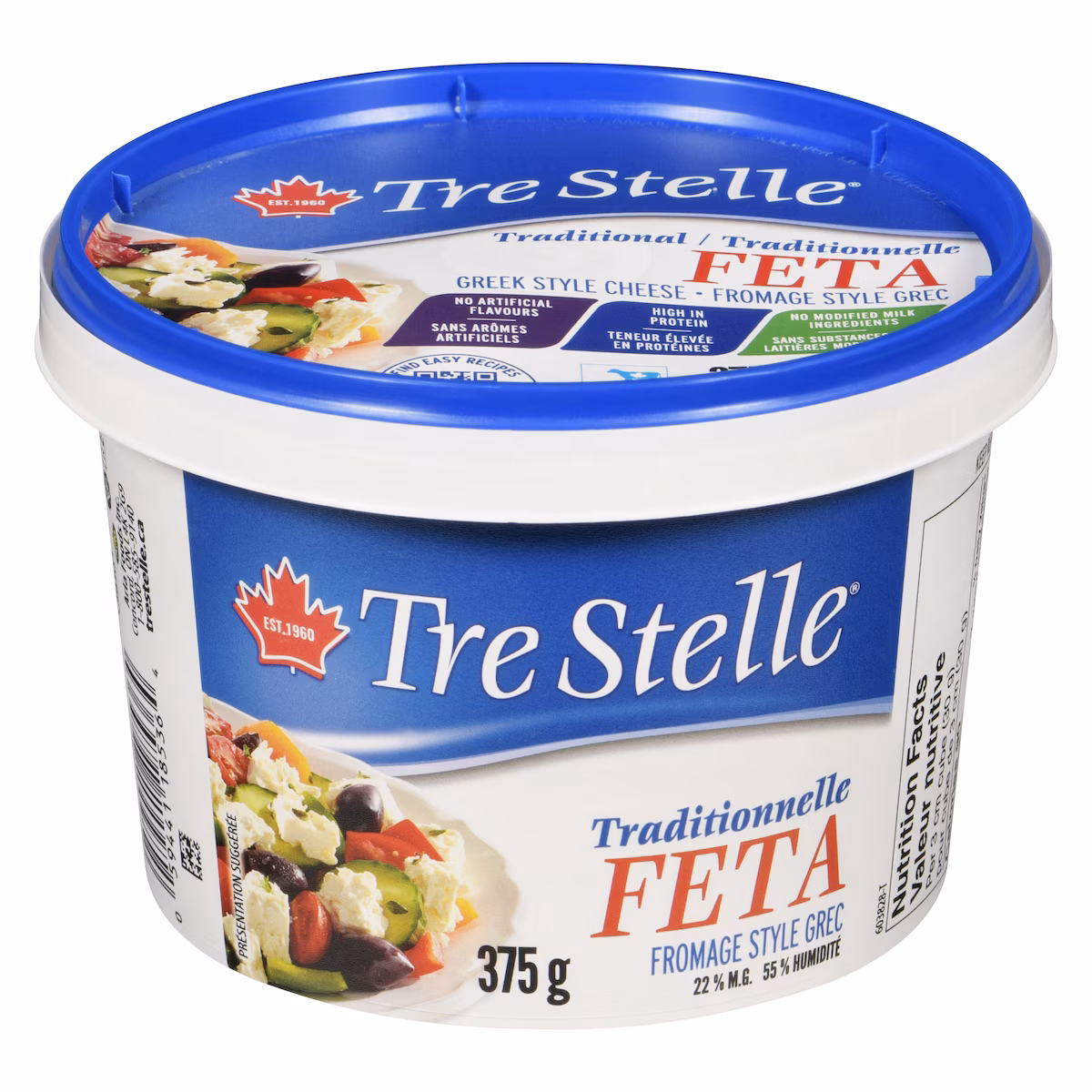 Fromage style grec traditionnelle feta 22 % m.g.