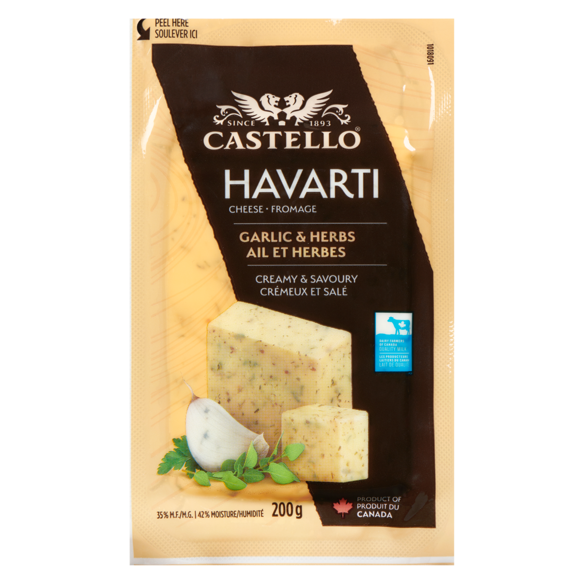Fromage Havarti ail et fines herbes