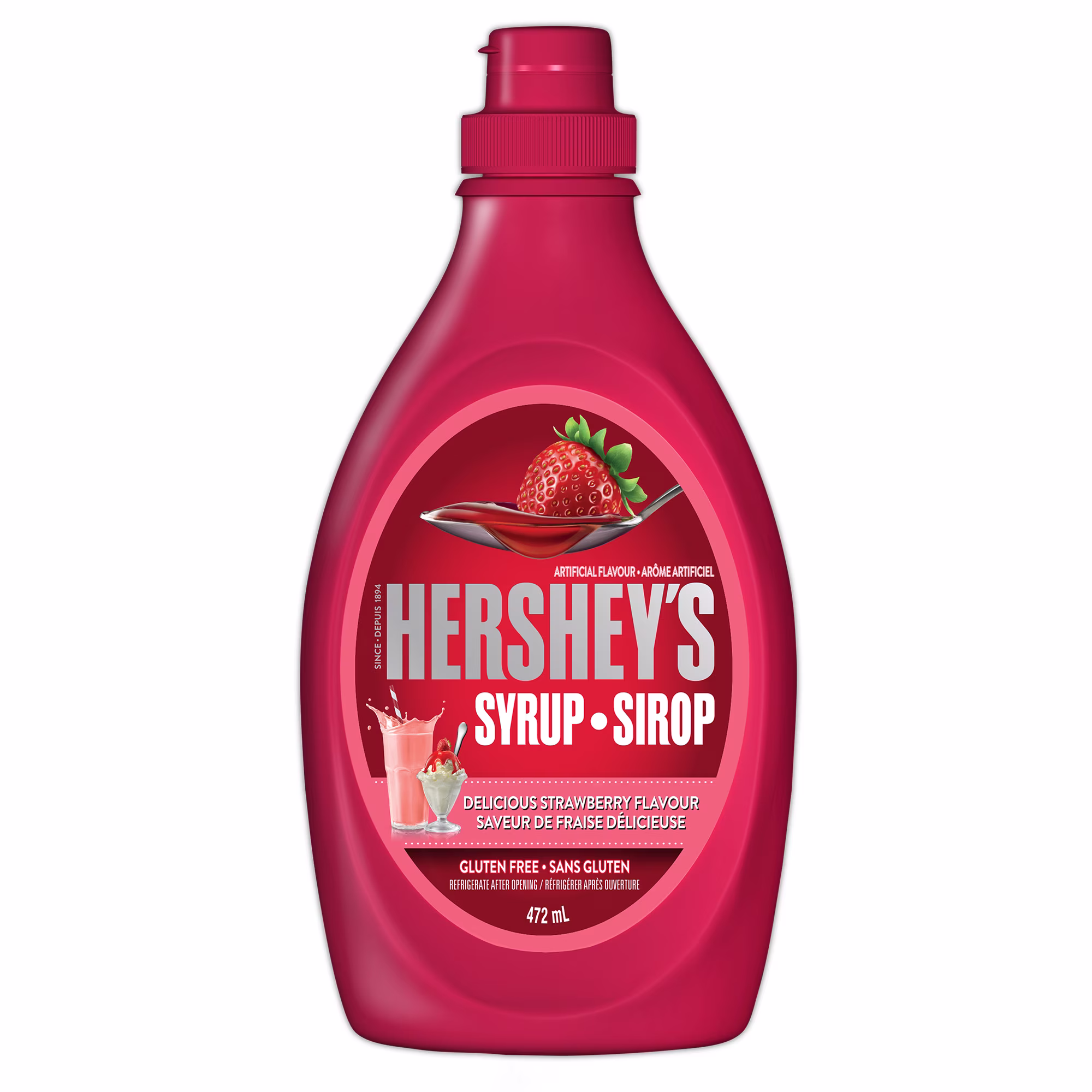 Sirop à la fraise hershey's. sans gluten et casher.