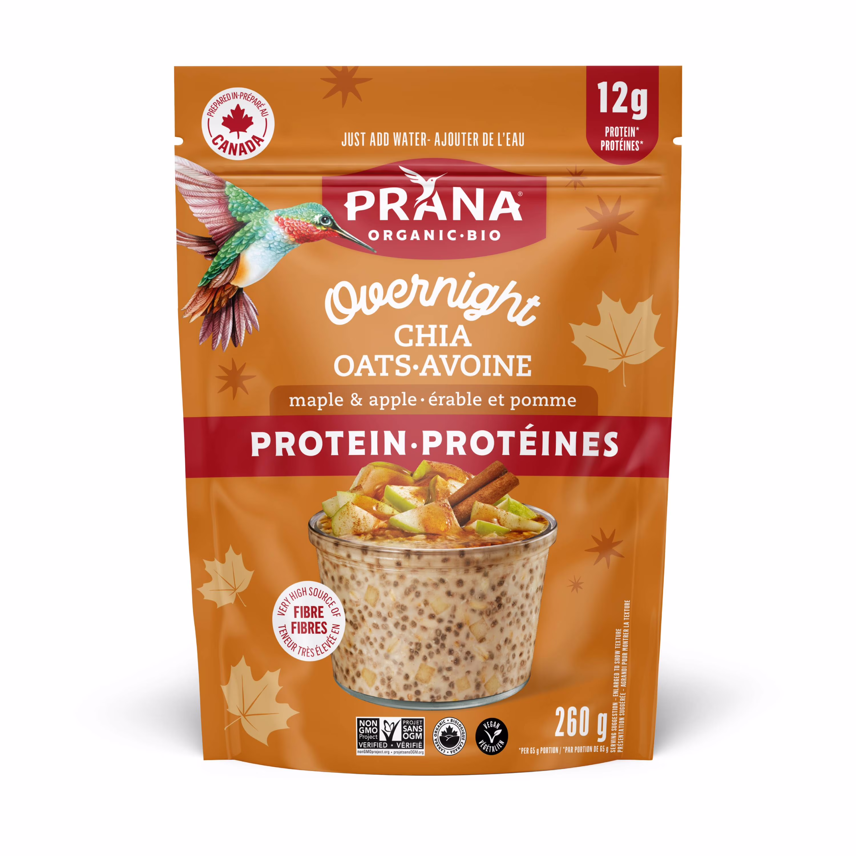Gruau biologique à l'érable et pomme avec chia