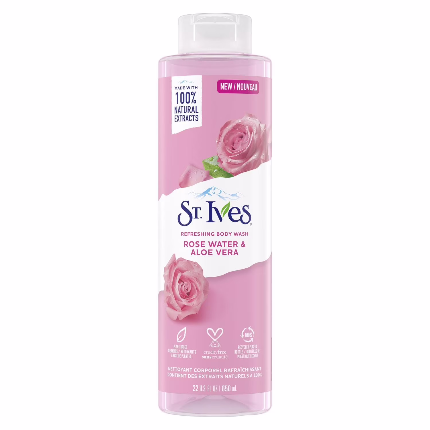 Nettoyant pour le corps raffraîchissant à l'eau de rose et aloès