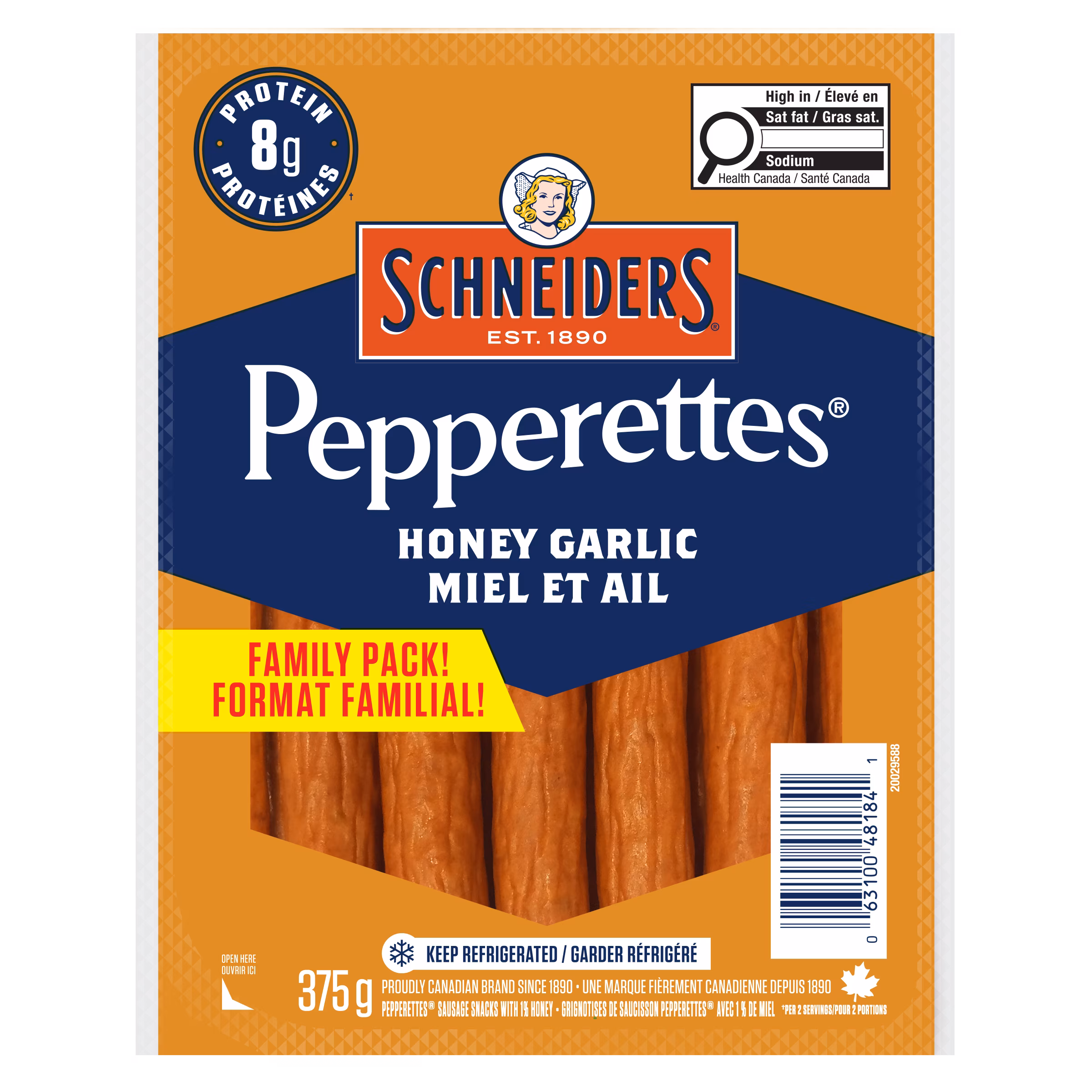 Schneiders bâtonnets de saucisson au miel et à l'ail pepperettes