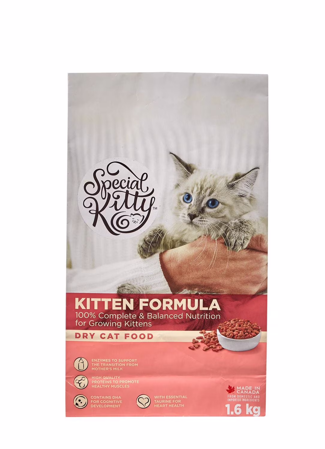 Nourriture sèche pour chats avec formule pour chatons de special kitty 1.6kg