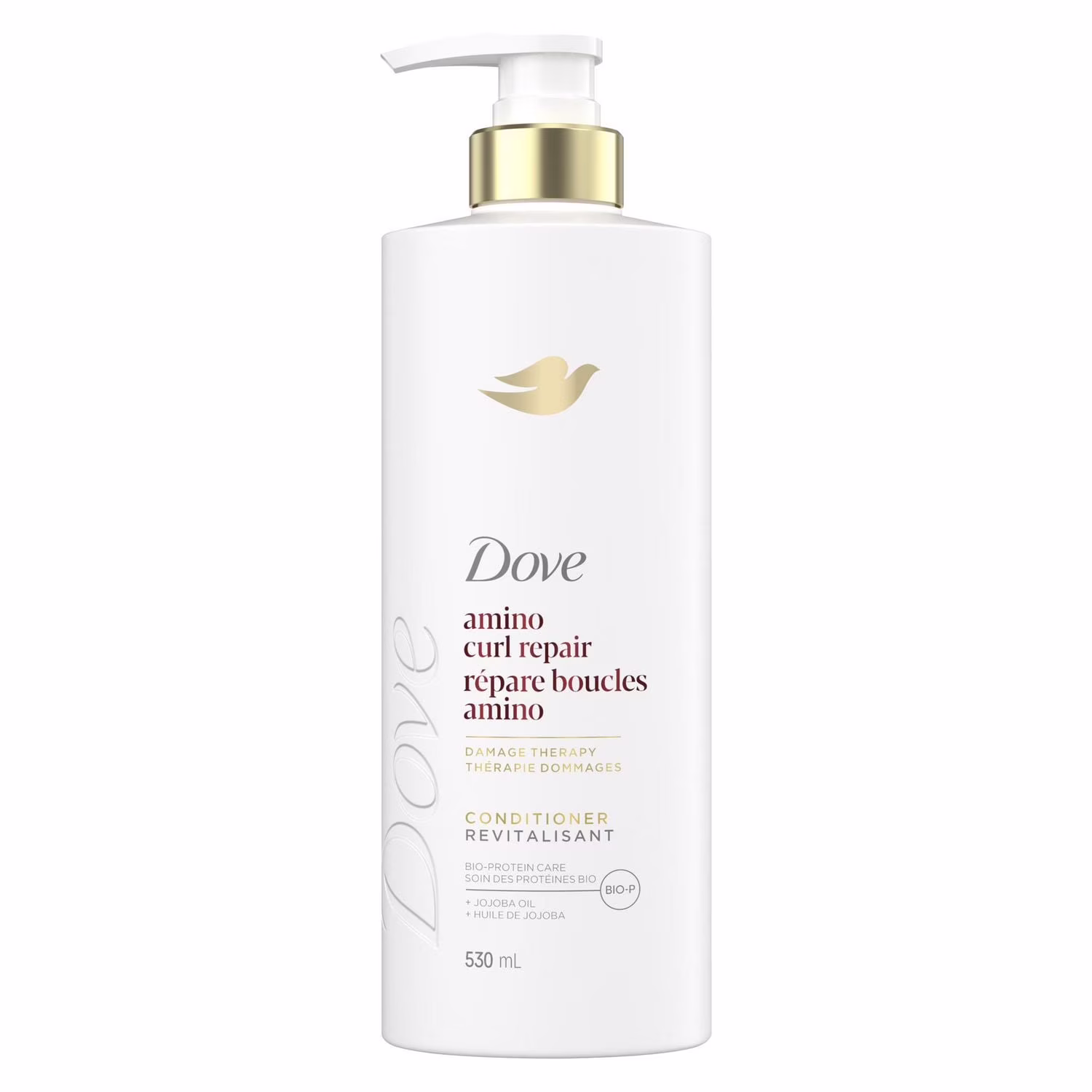 Revitalisant pour cheveux bouclés et frisés amino curl dove   avec la technologie de soin bio-protéines + huile de jojoba