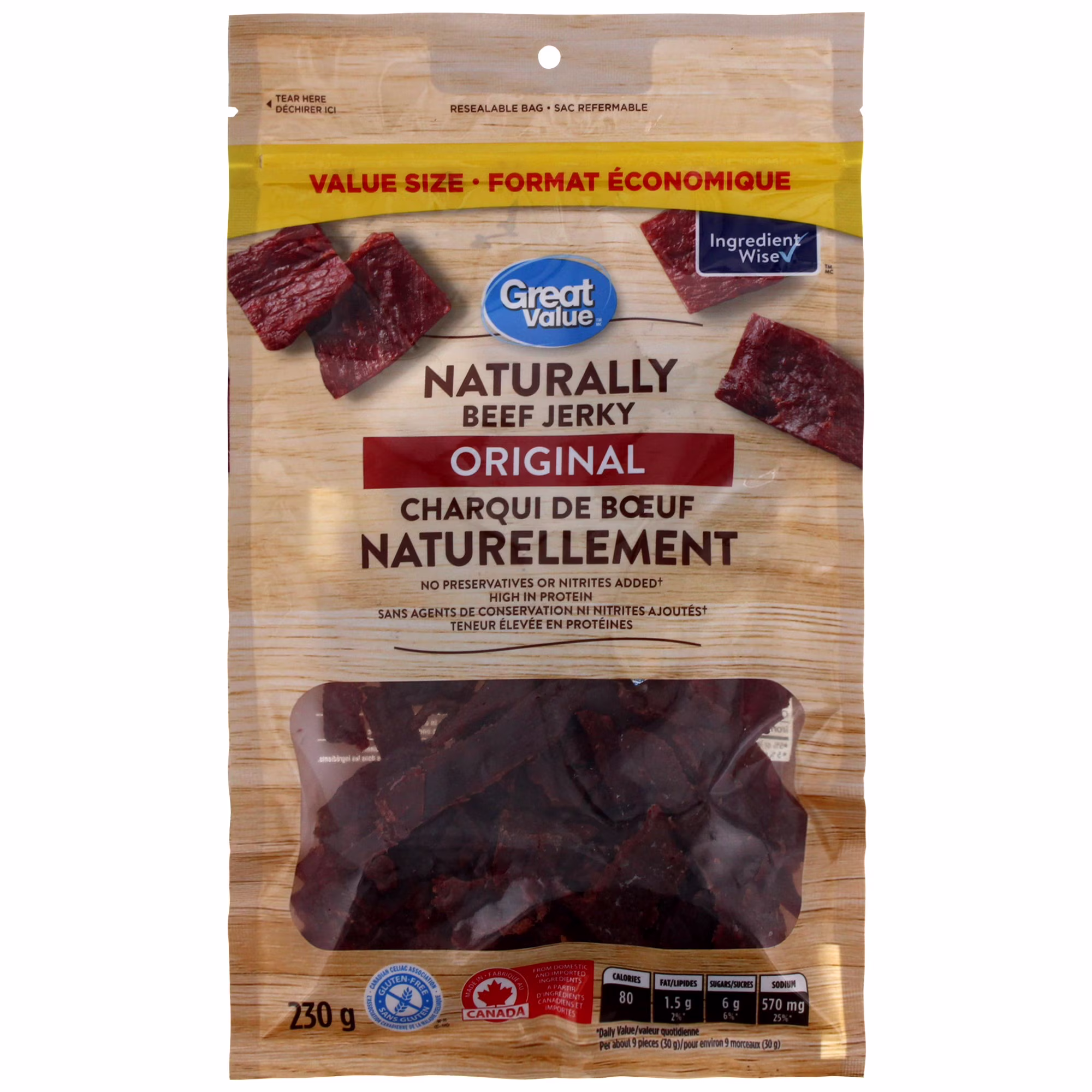 Charqui de bœuf original naturellement great value