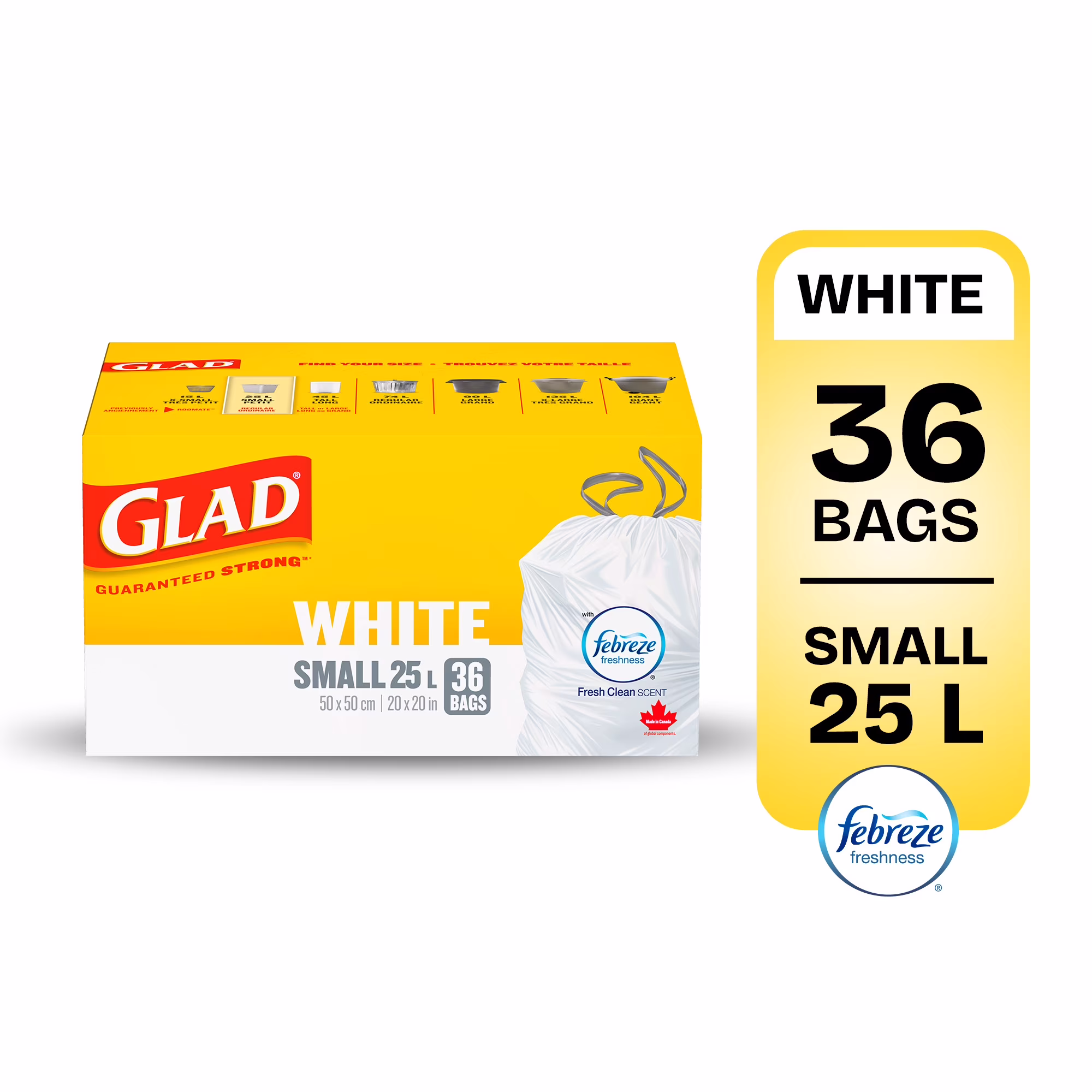 Petits sacs à ordures blancs senteur fraîche et propre