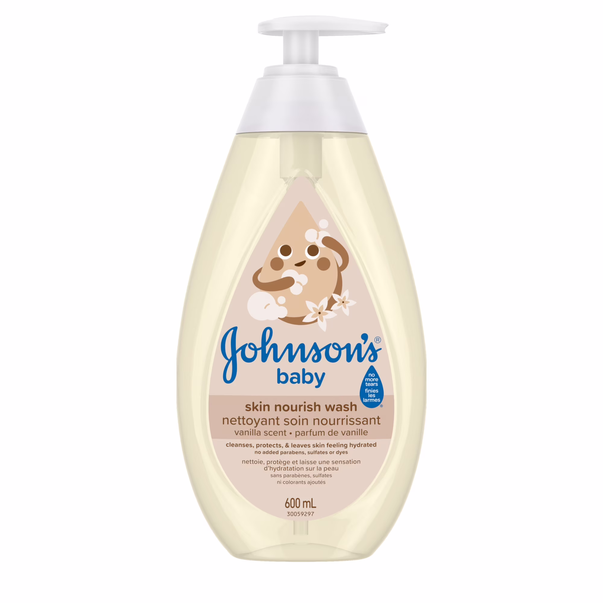Nettoyant hydratant johnson's soin nourrissant vanille et avoine - soins de la peau pour bébés - peau sensible - parfum de vanille -