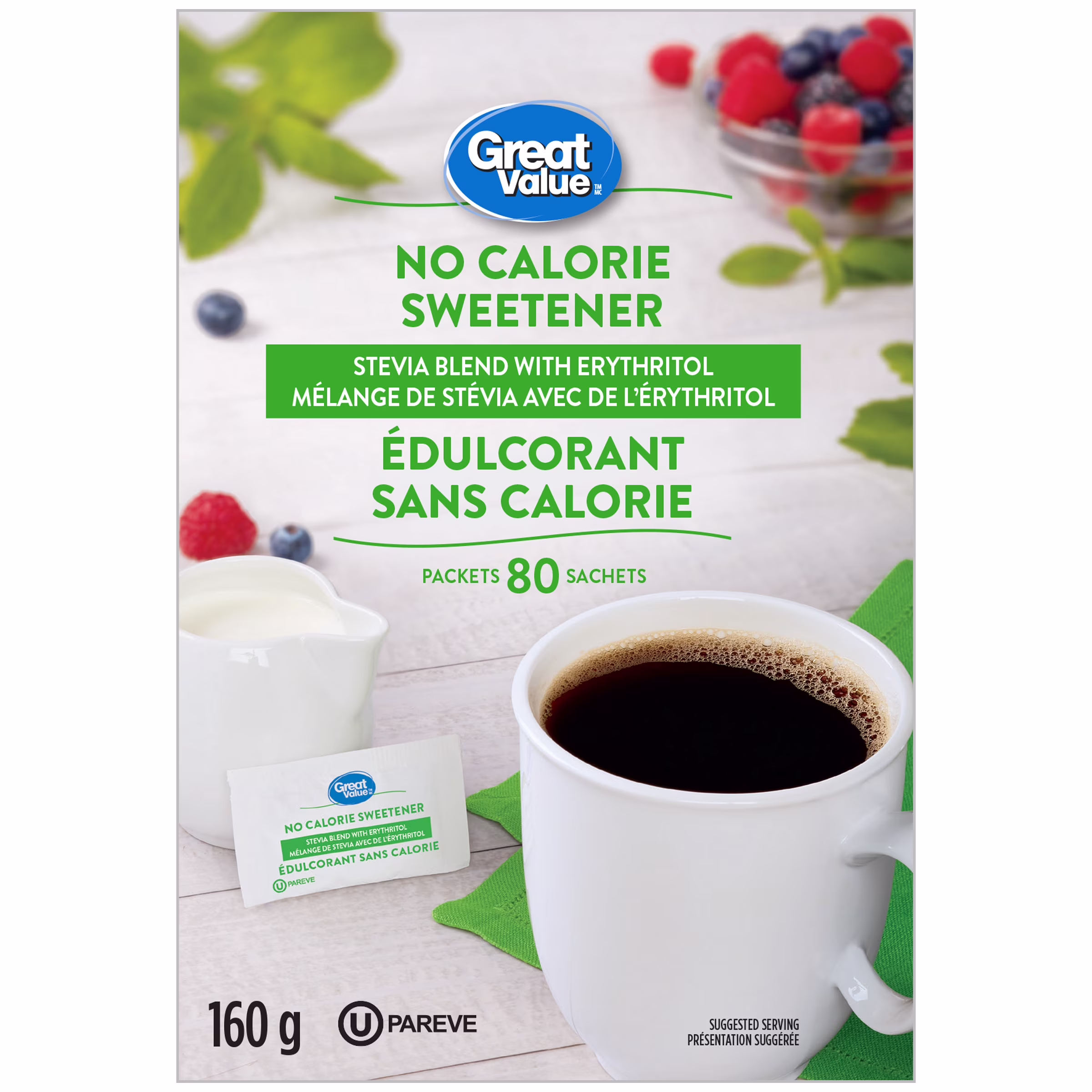 Great value édulcorant sans calorie à la stévia