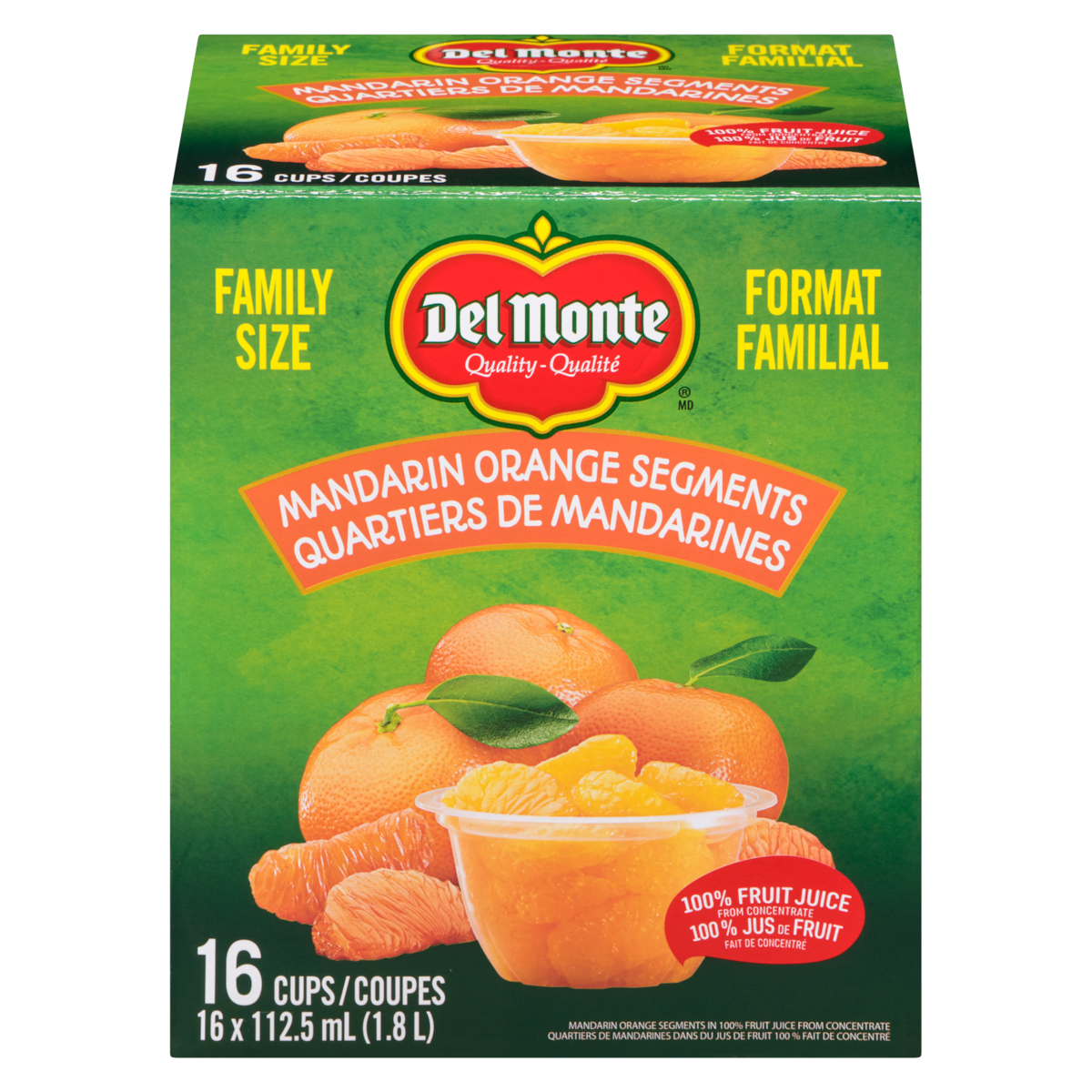 Quartiers de mandarines dans du jus de fruit 100 % fait de concentré format familial