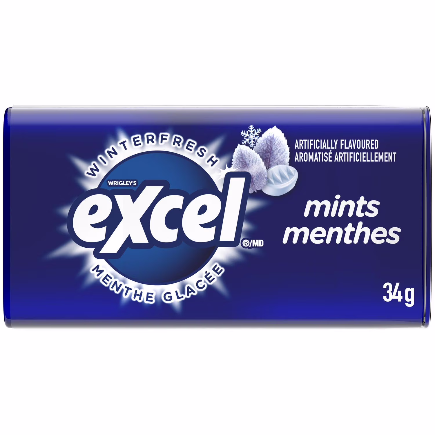Petites menthes à la menthe glacée en boîte en métal
