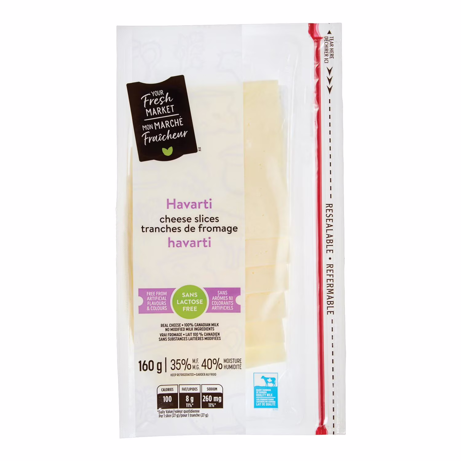 Mon marché fraîcheur fromage havarti tranché 35 % mg rammes