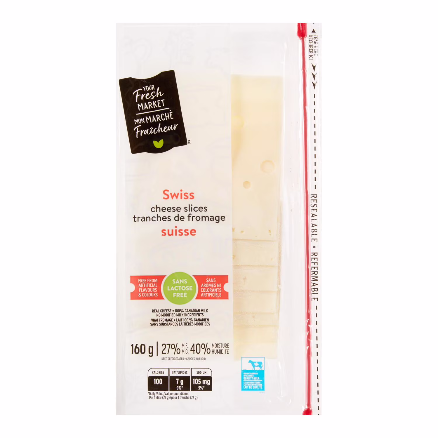 Mon marché fraîcheur fromage suisse tranché 27 % mg rammes