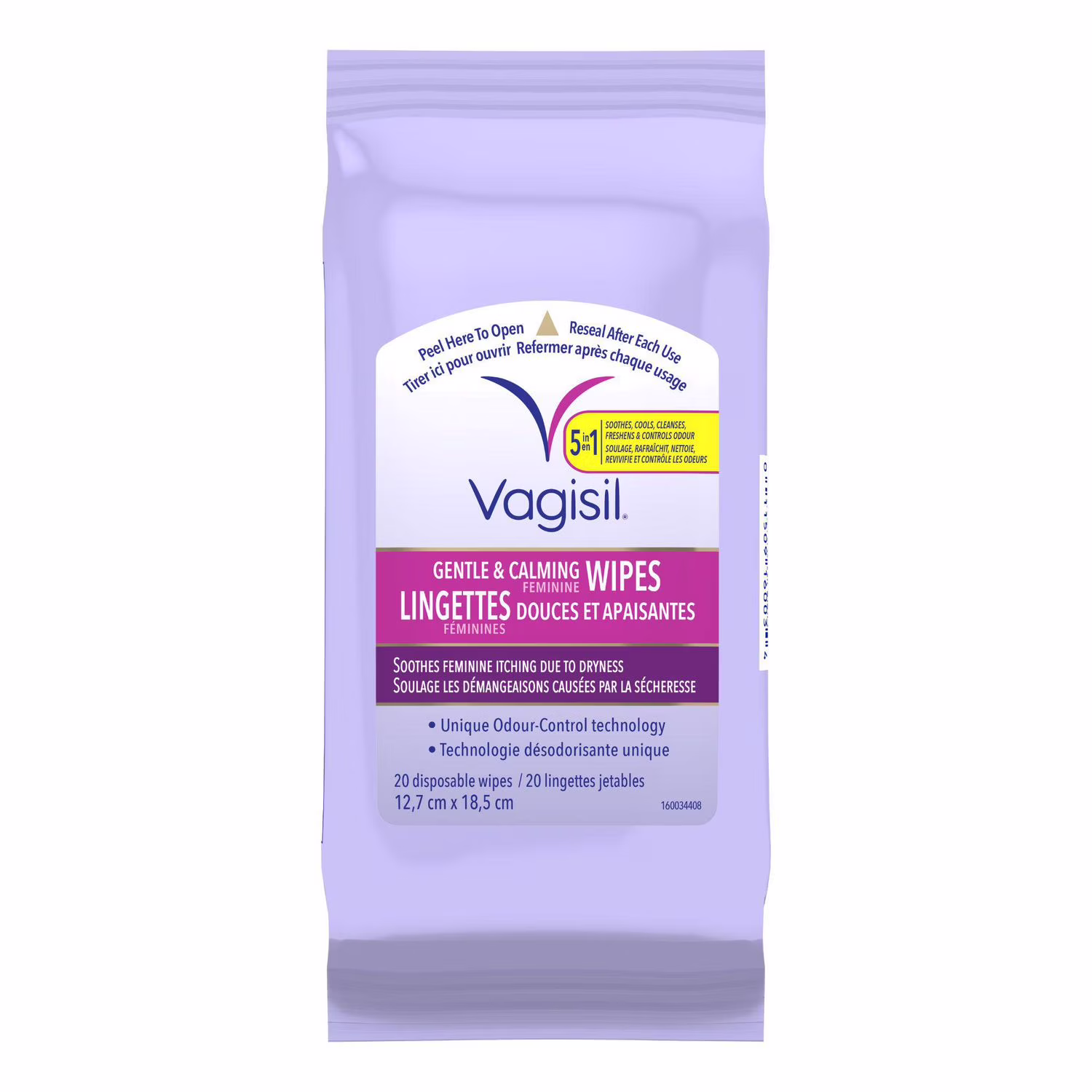 Lingettes féminines douces et apaisantes vagisil (pochette)