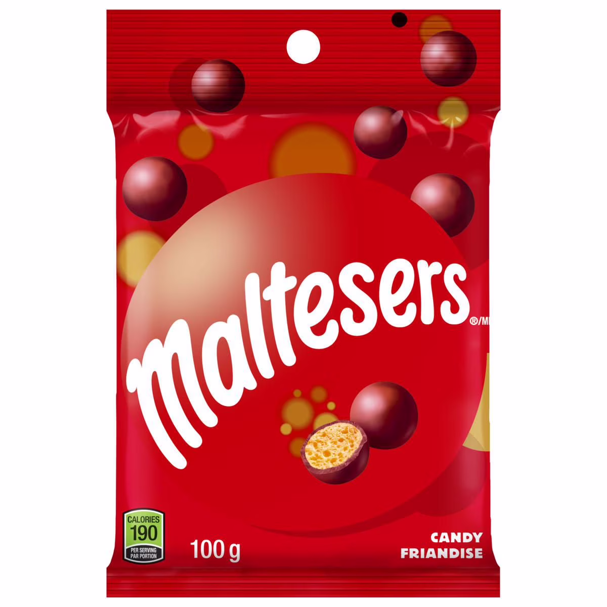 Morceaux de friandises au chocolat maltesers. sac.  1 barre.