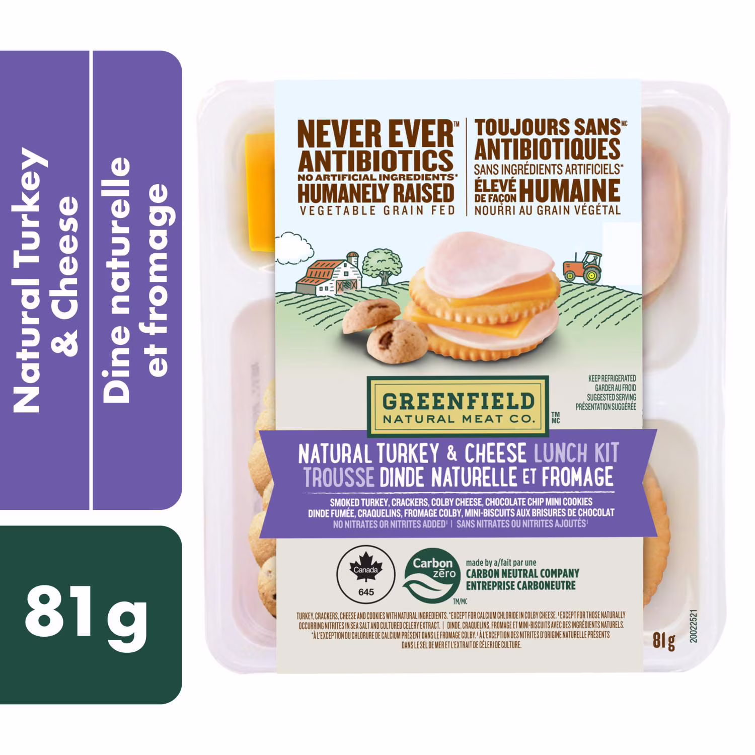 Boîte-repas de dinde naturelle et fromage