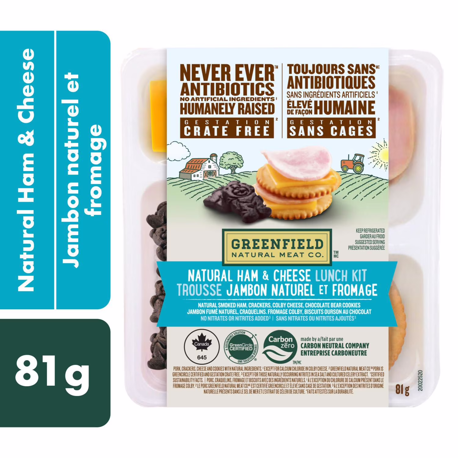 Boîte-repas de jambon naturel et fromage