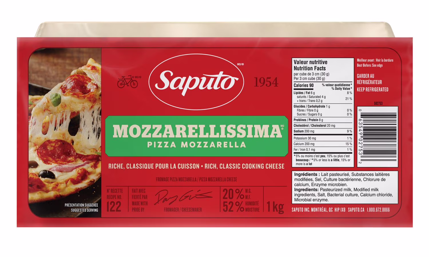 Saputo Fromage mozzarellissima 1 kg