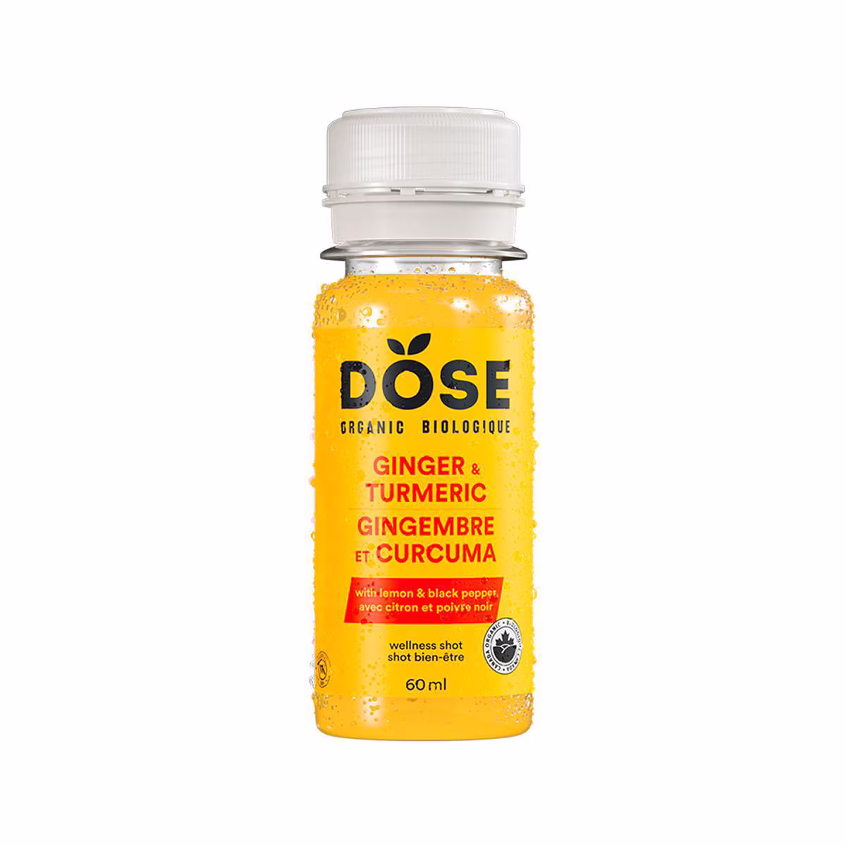 Shot biologique au gingembre et au curcuma dose