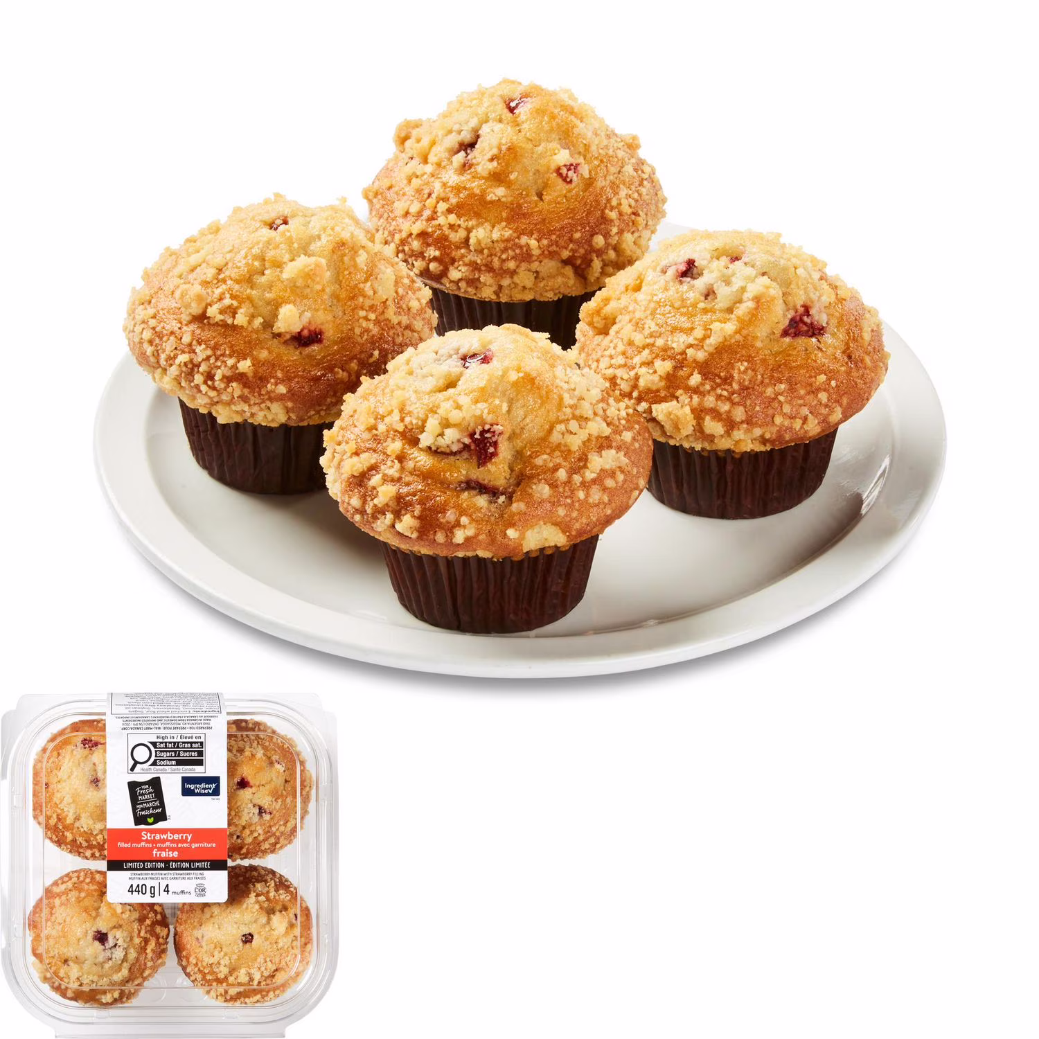 Muffins avec garniture aux fraises mon marché fraîcheur