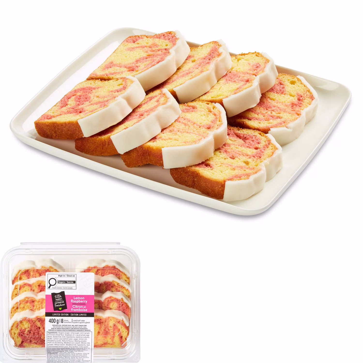 Quatre-quarts glacé au citron et aux framboises mon marché fraîcheur