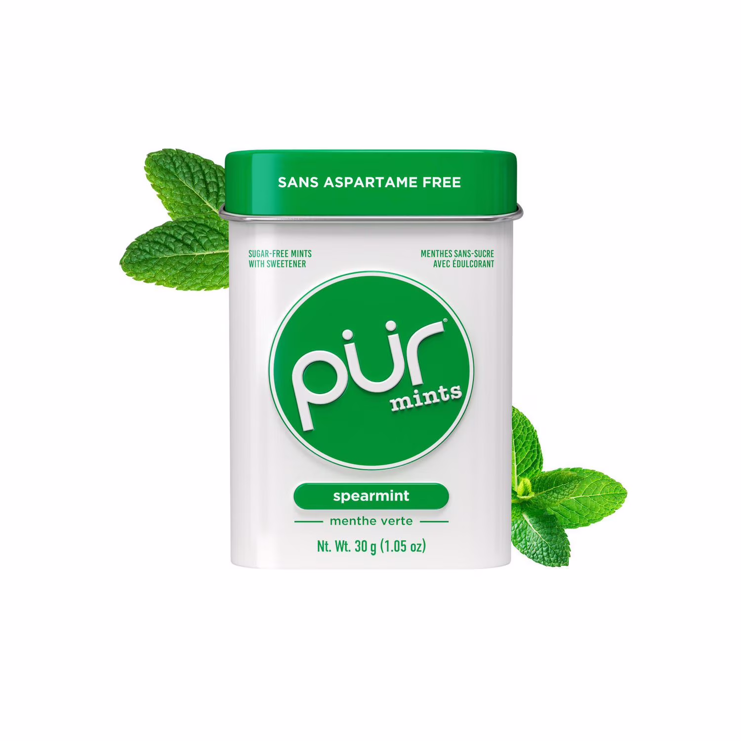 Pur menthes. sans aspartame. édulcorée au xylitol. saveur naturel de menthe verte 30 pièces. paquet de 1