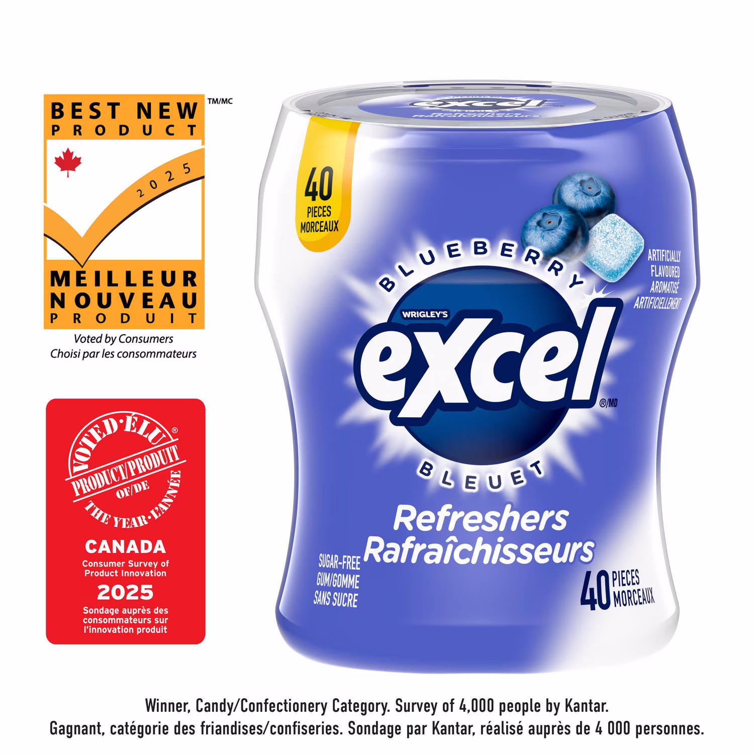 Gommes à mâcher Rafraichissants bleuet
