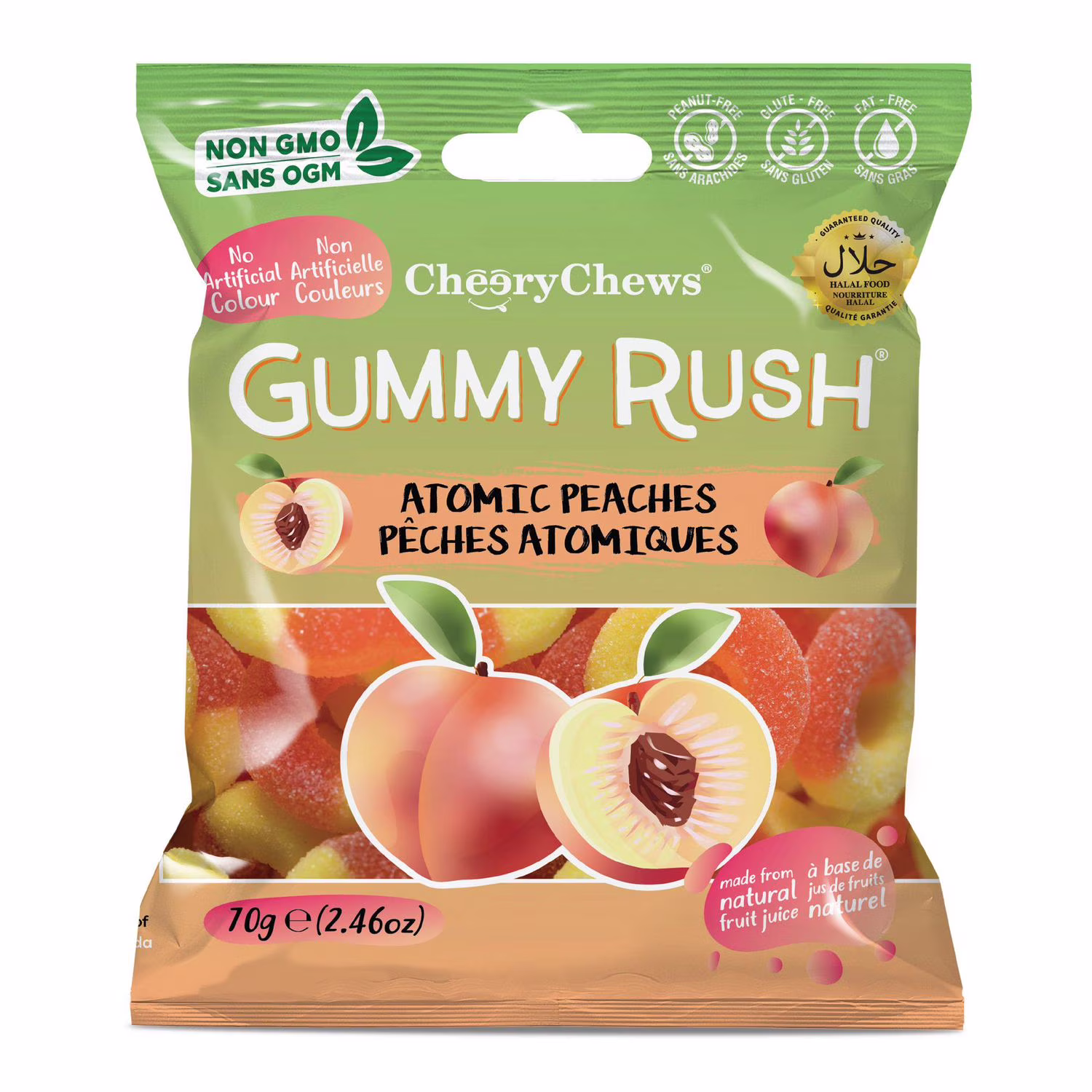 Gummy rush - pêches atomiques 2.46oz