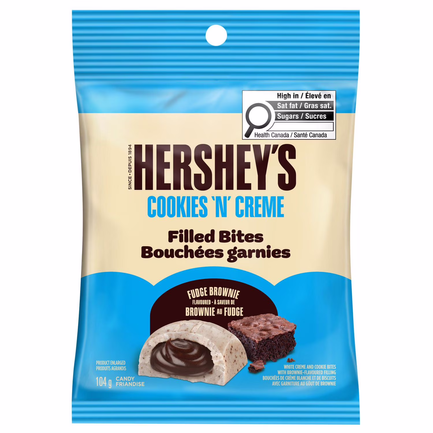 Petits sacs perforés de bouchées garnies hersheys cookies n creme