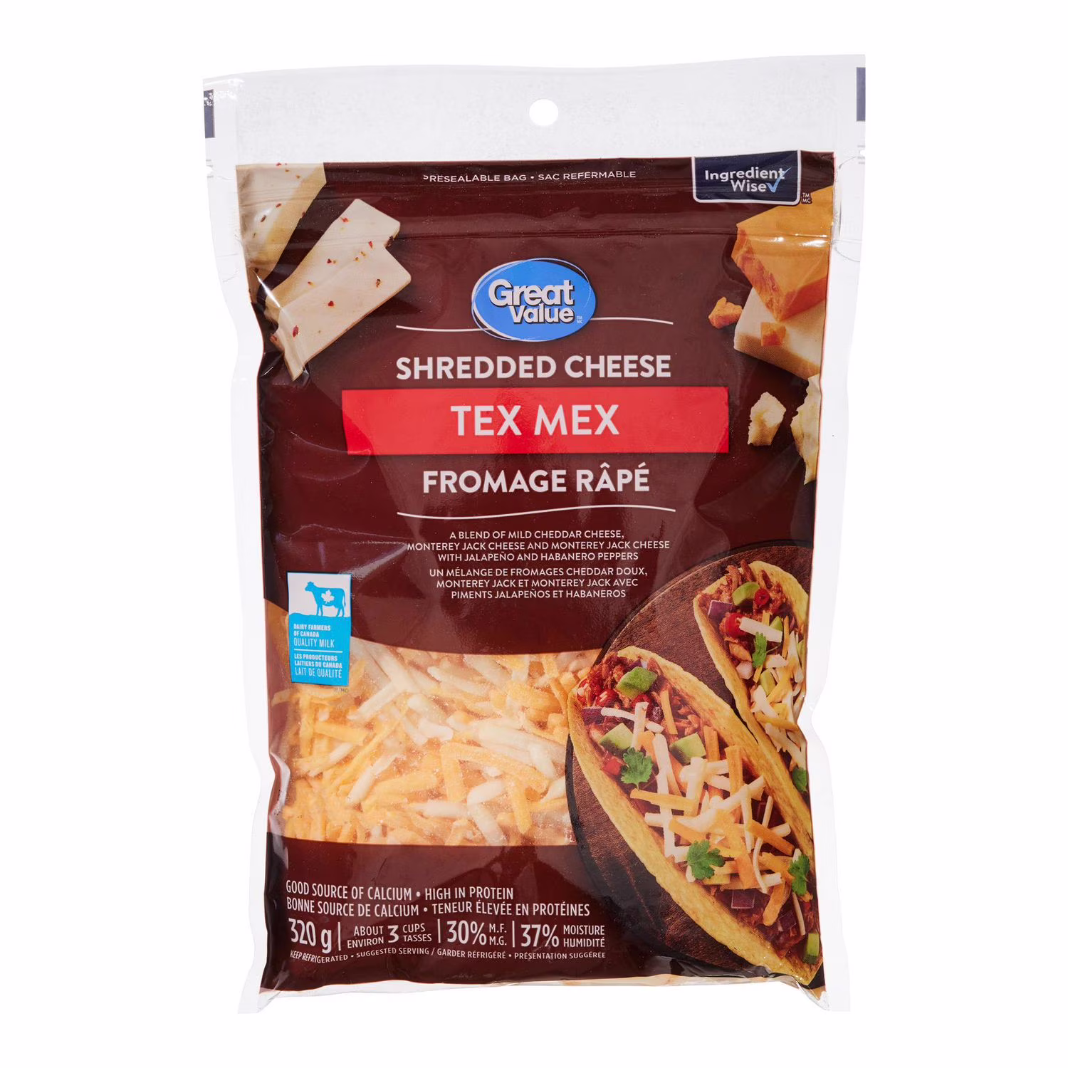 Fromage râpé tex-mex great value