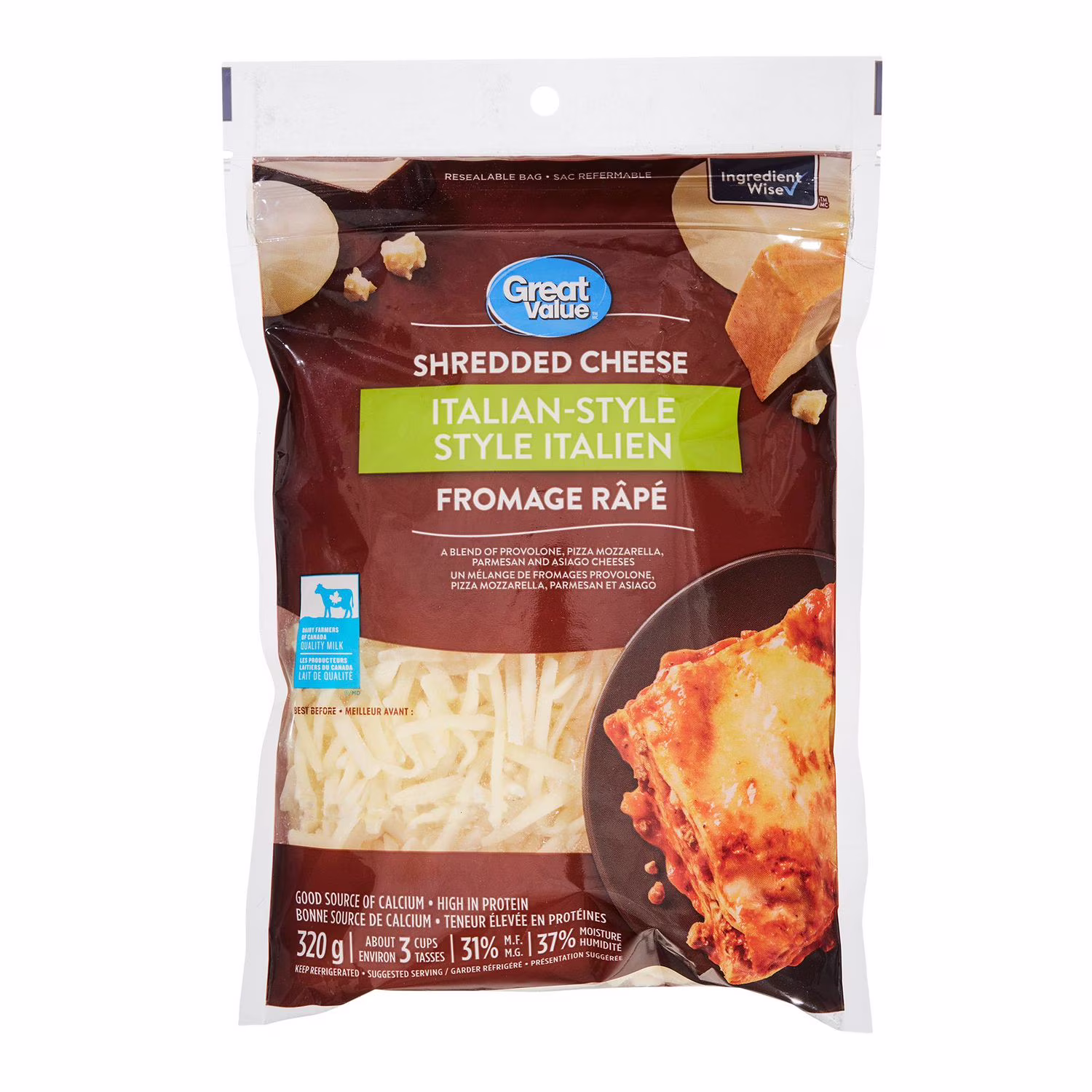 Fromage râpé de style italien great value