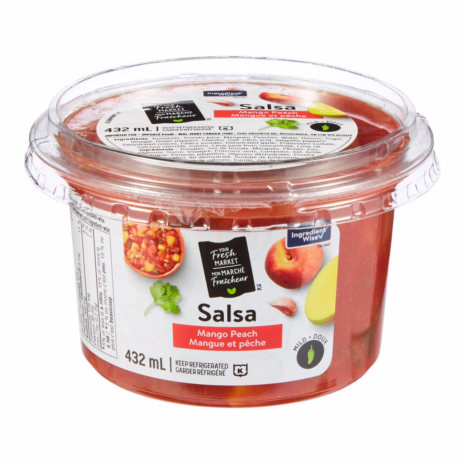 Salsa mangue et pêche mon marché fraîcheur