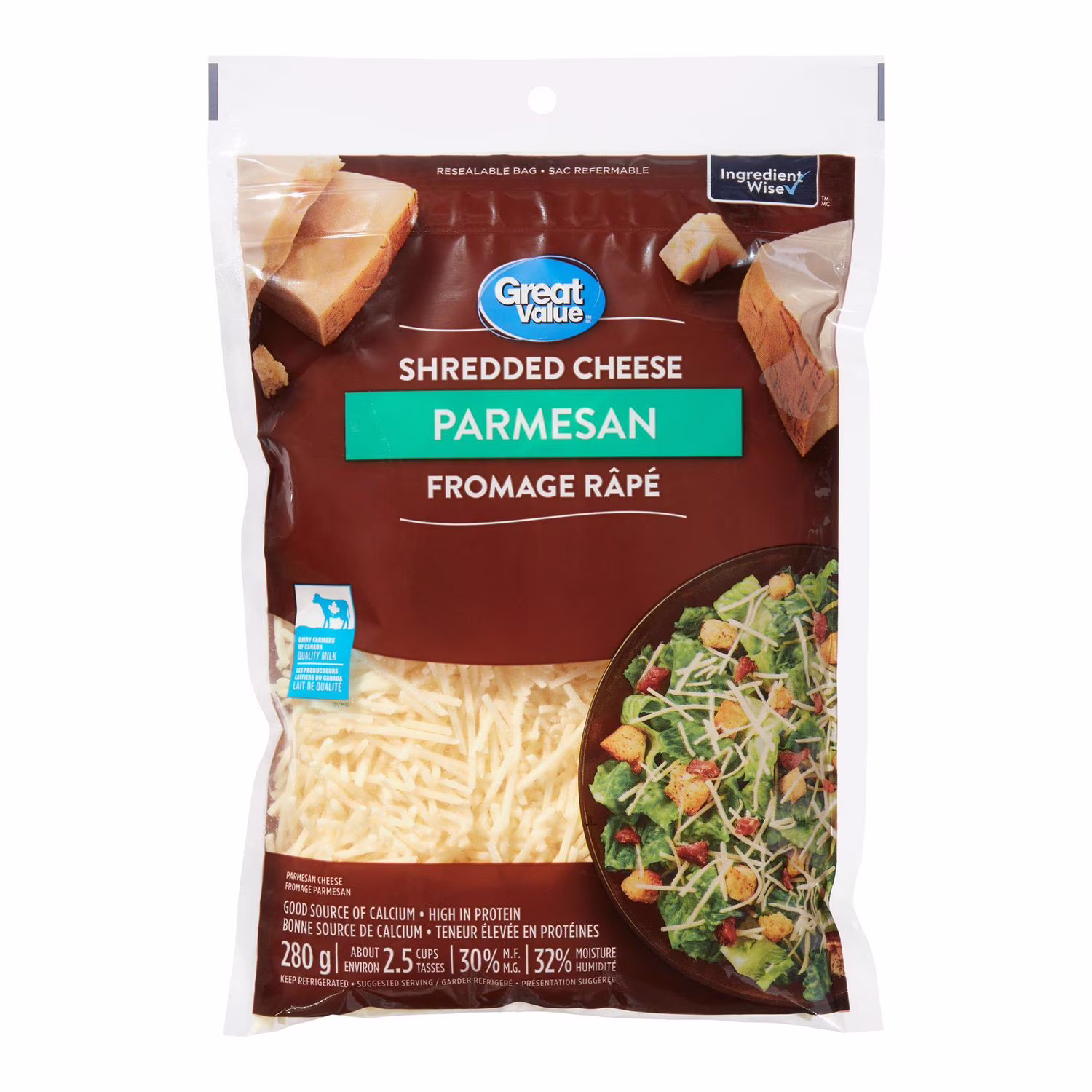 Fromage râpé parmesan great value