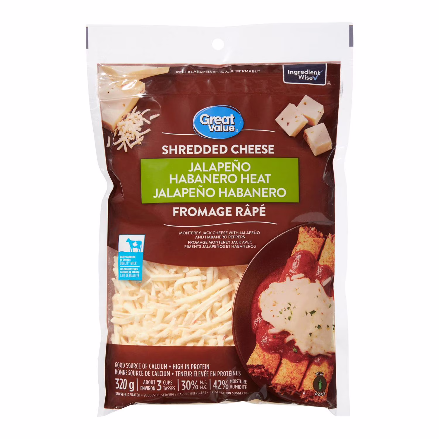 Fromage râpé jalapeño habanero great value