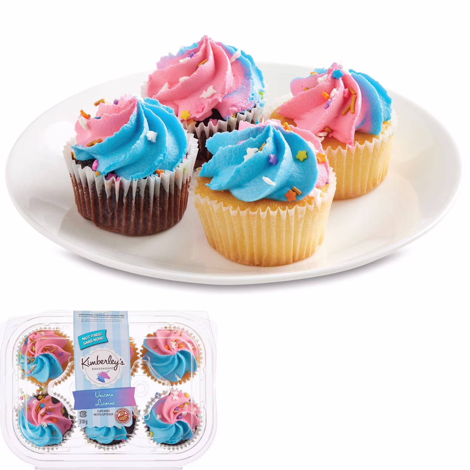Petits gâteaux licorne kimberley's bakeshoppe 6 morceaux. total de