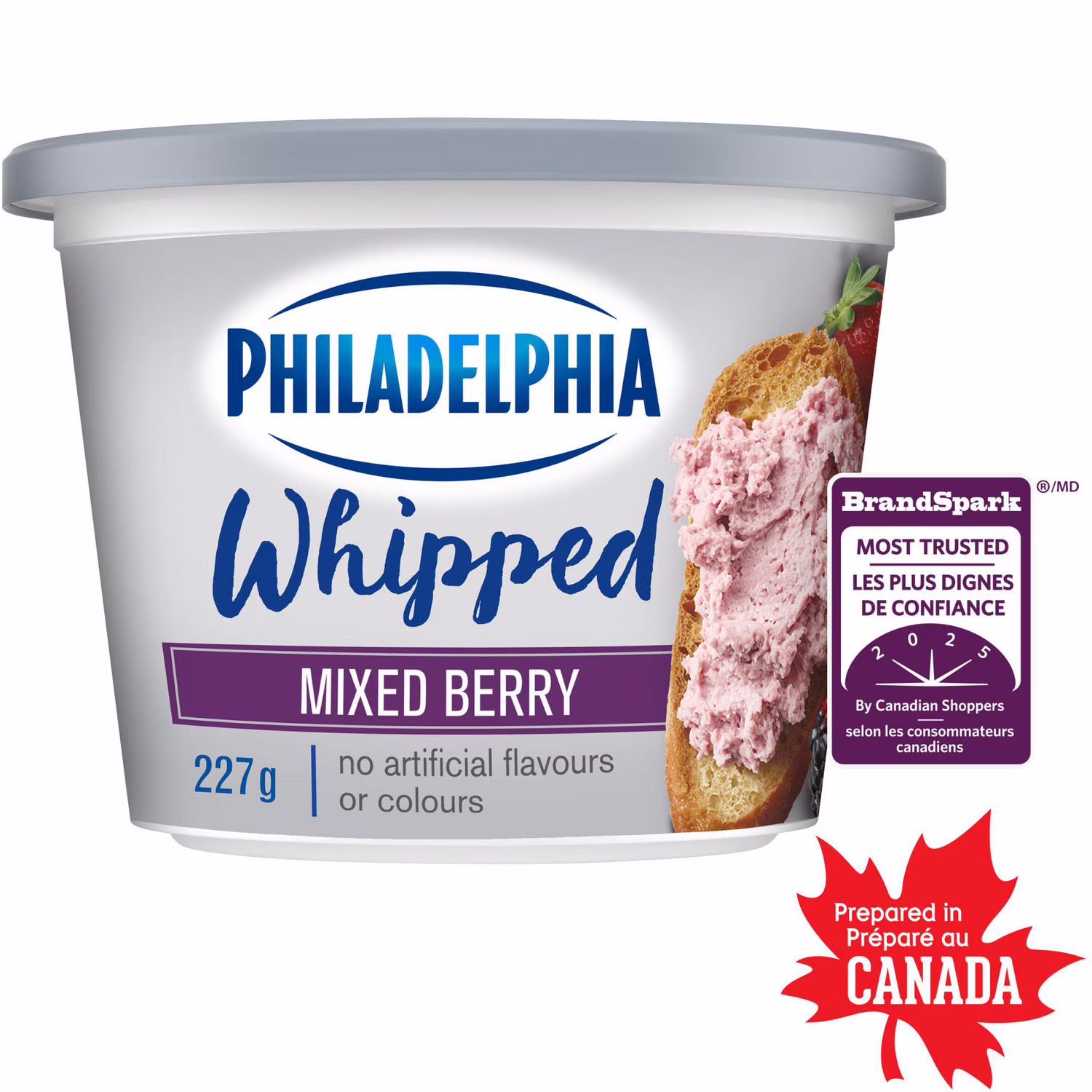 Produit fromage à la crème philadelphia fouetté mélange de baies