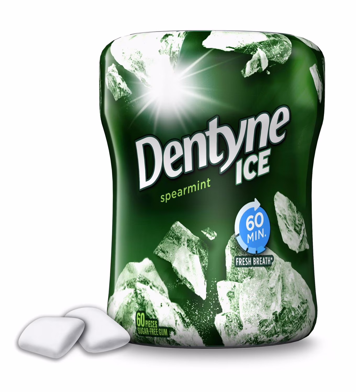 Gommes à mâcher à la menthe verte en bouteille
